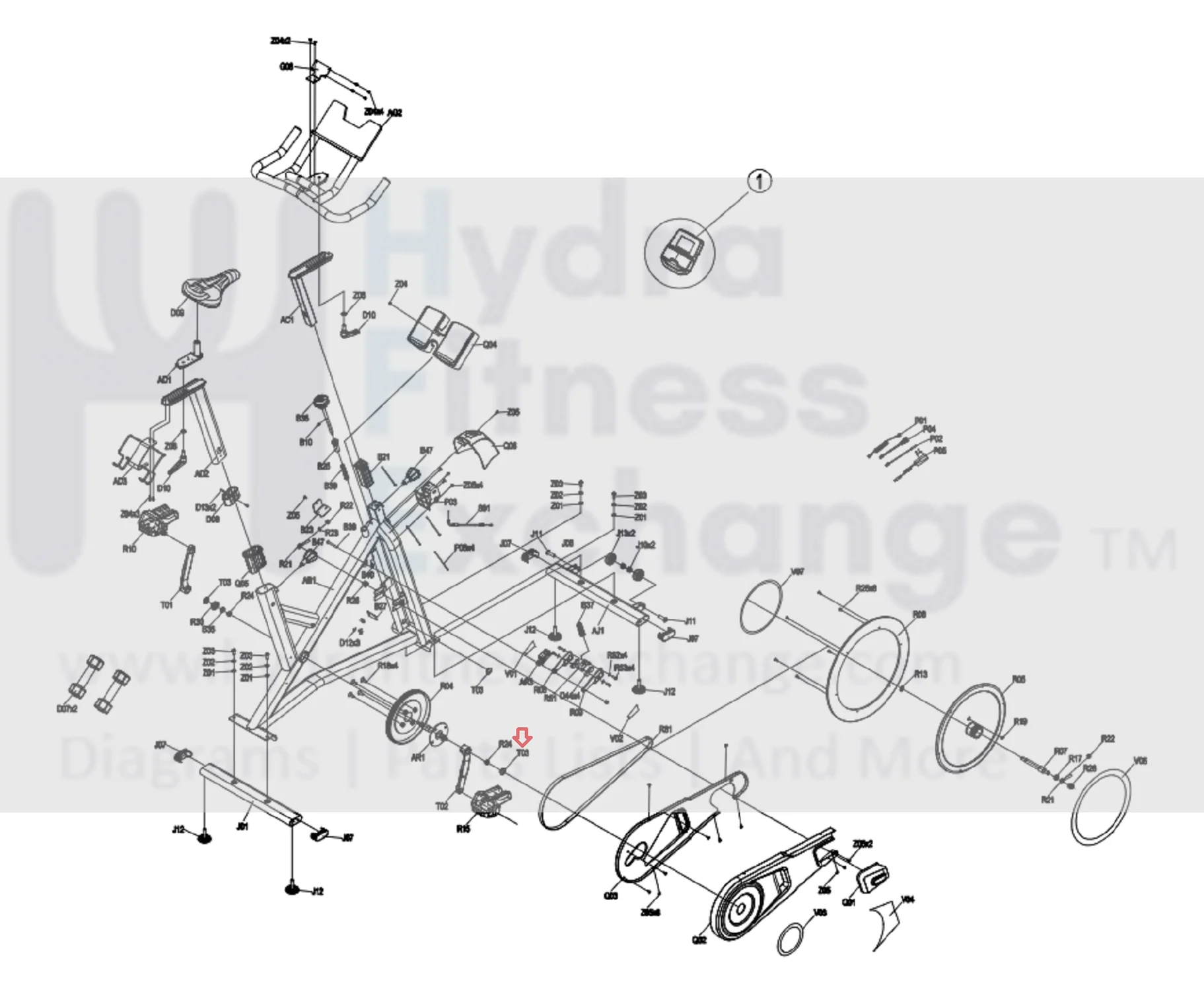 Horizon Fitness FC50 FC51 Stationary Bike Crank Arm End Cap 1000469840 - Image 2
