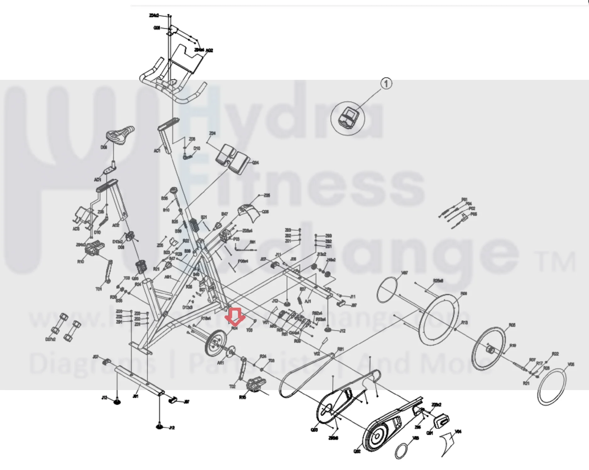 Horizon Fitness 7.0IC - FC50 C101 - FC51 Stationary Bike Drive Pulley 1000466337 - Image 2