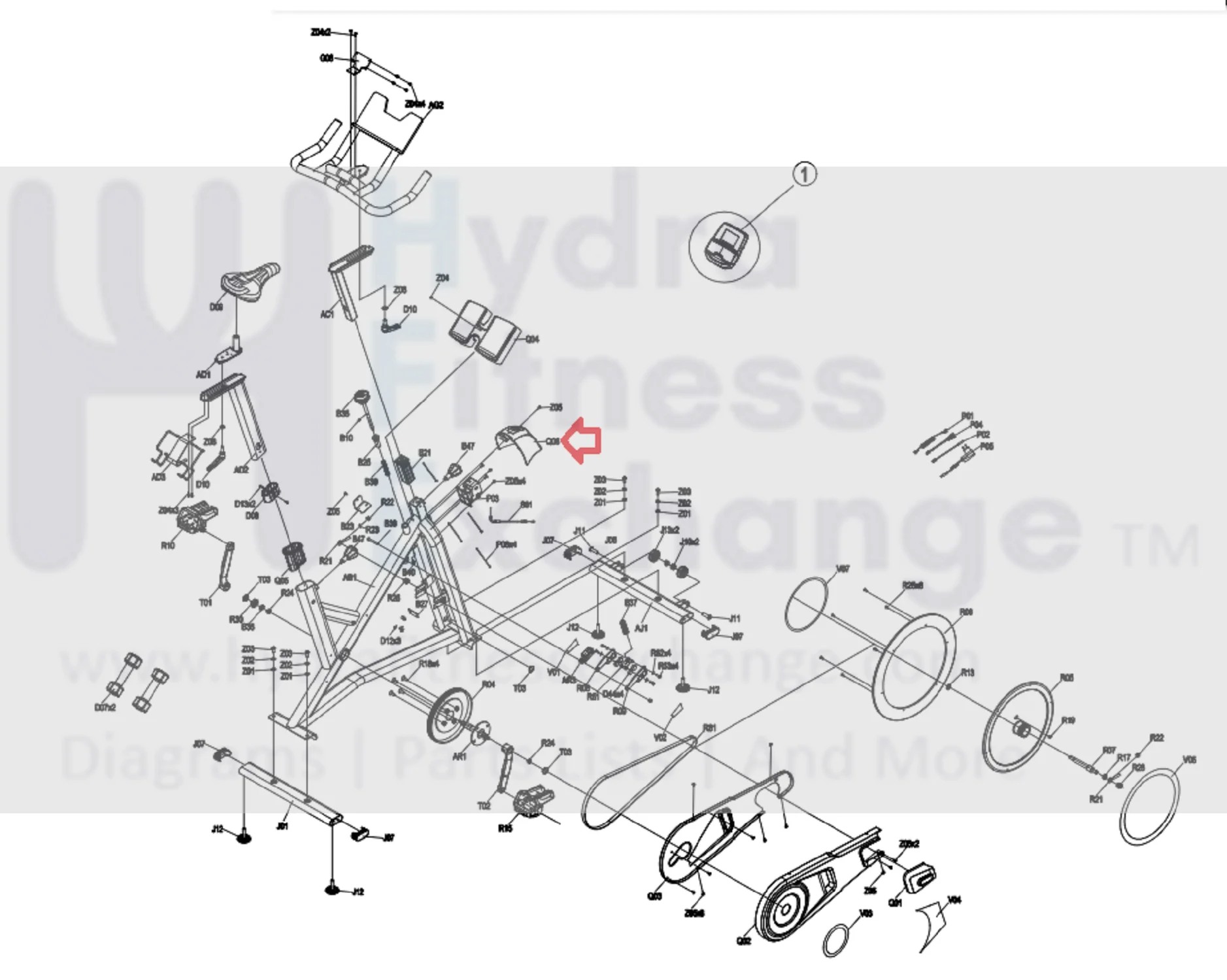 Horizon Fitness 7.0IC - FC50 - 2021 Stationary Bike Front Motor Cover 1000468733 - Image 2
