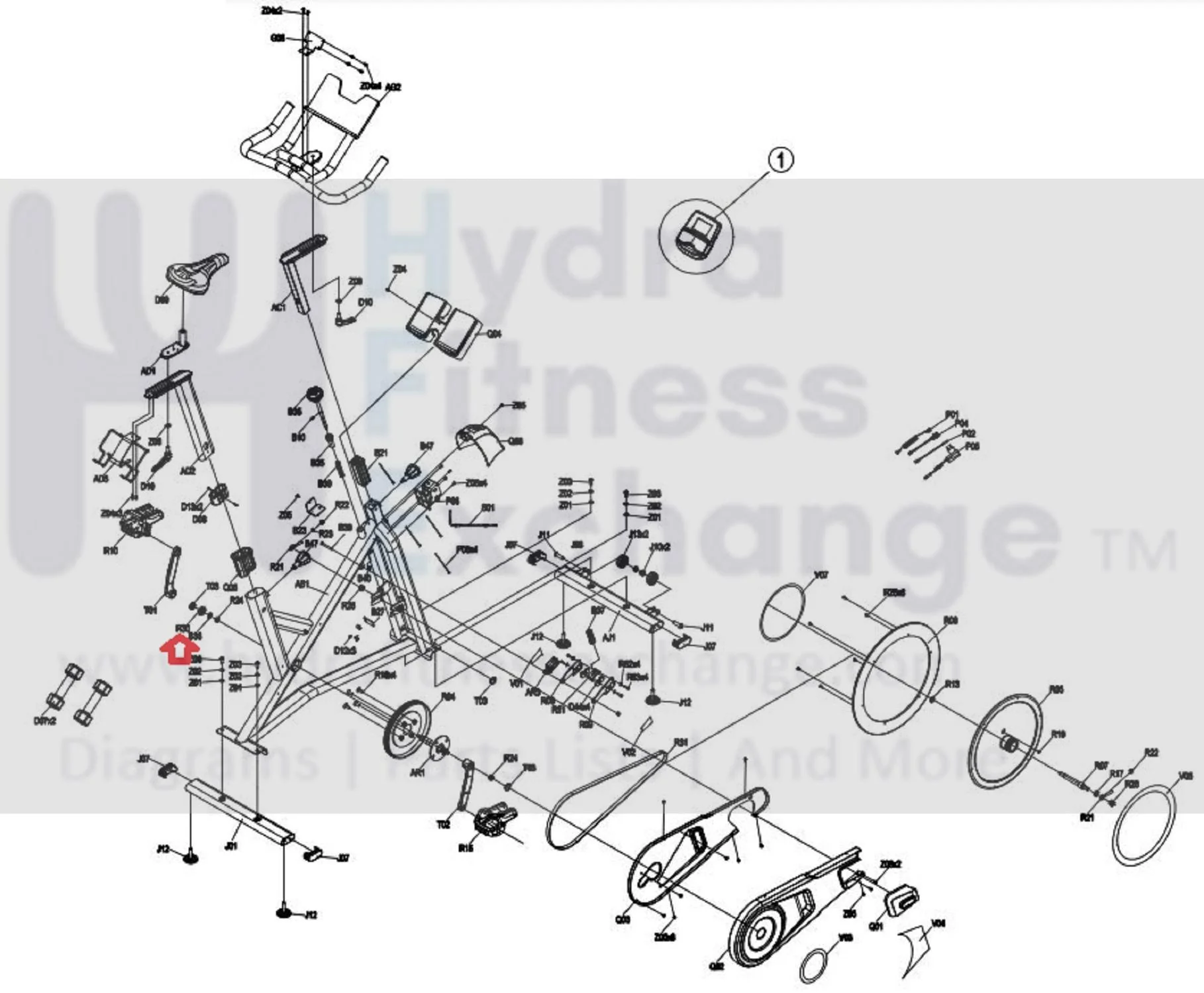 Horizon Fitness 7.0IC - FC50 C101 - FC51 Stationary Bike Hex Nut M20x1.0Px10H 1000468777 - Image 2