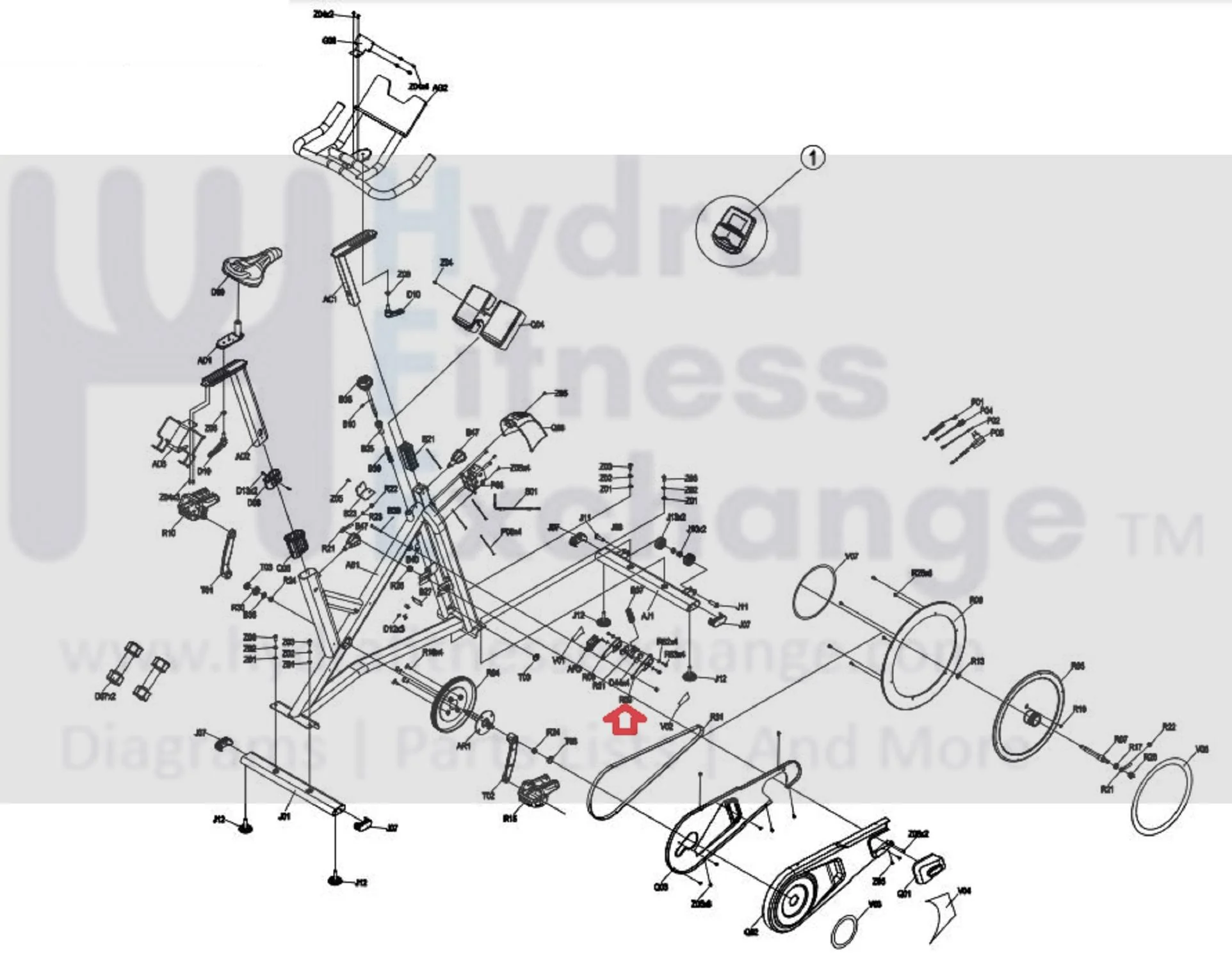 Horizon Fitness 7.0IC - FC50 C101 - FC51 Stationary Bike Right Limit Set 1000472272 - Image 2