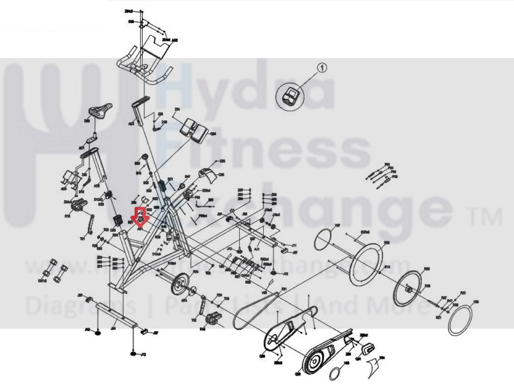 Horizon Fitness 7.0IC - FC50 Stationary Bike Frame Set 1000472243 - Image 2