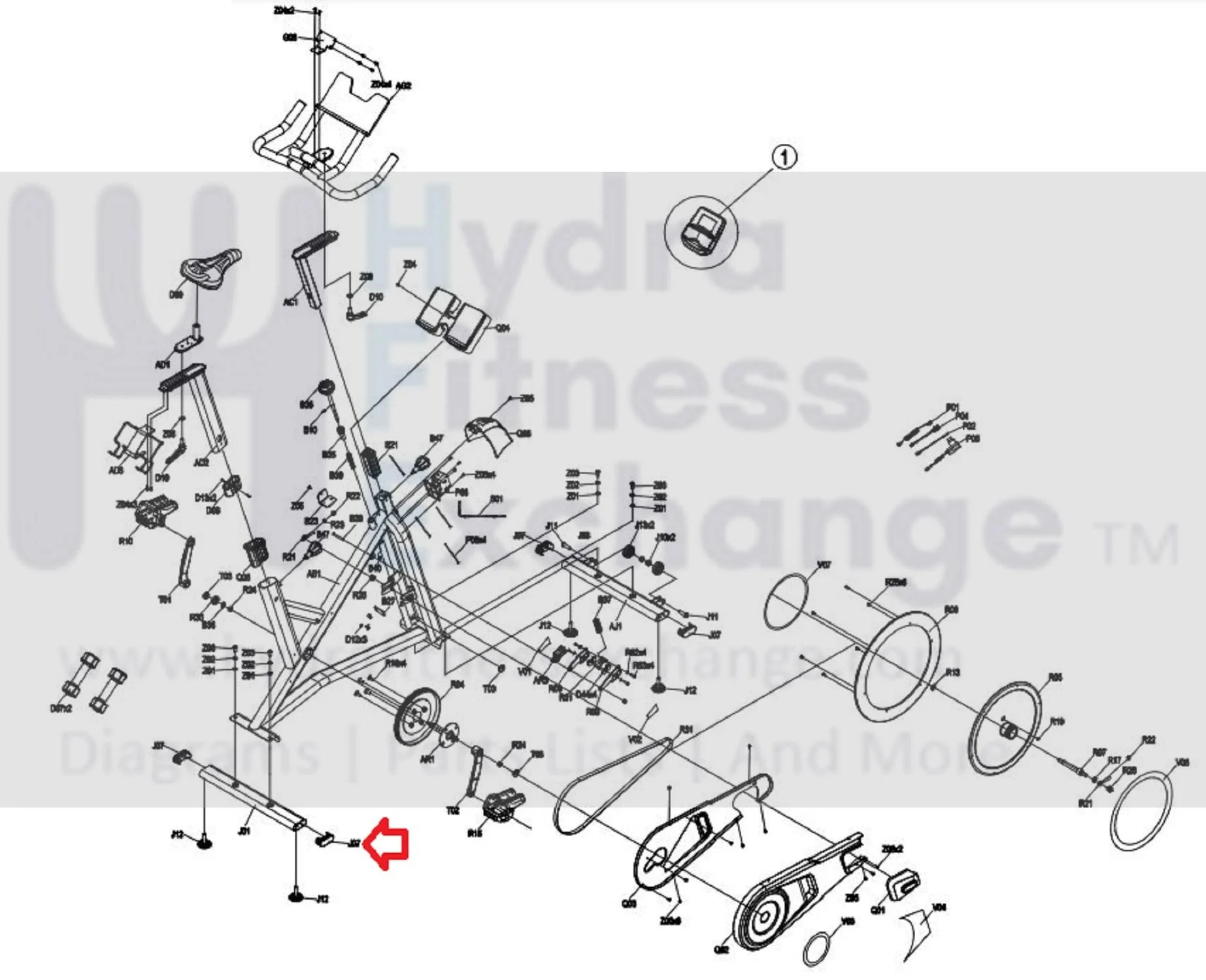 Horizon Fitness 7.0IC - FC50 C101 - FC51 Stationary Bike Rear Stabilizer Endcap 1000466307 - Image 2