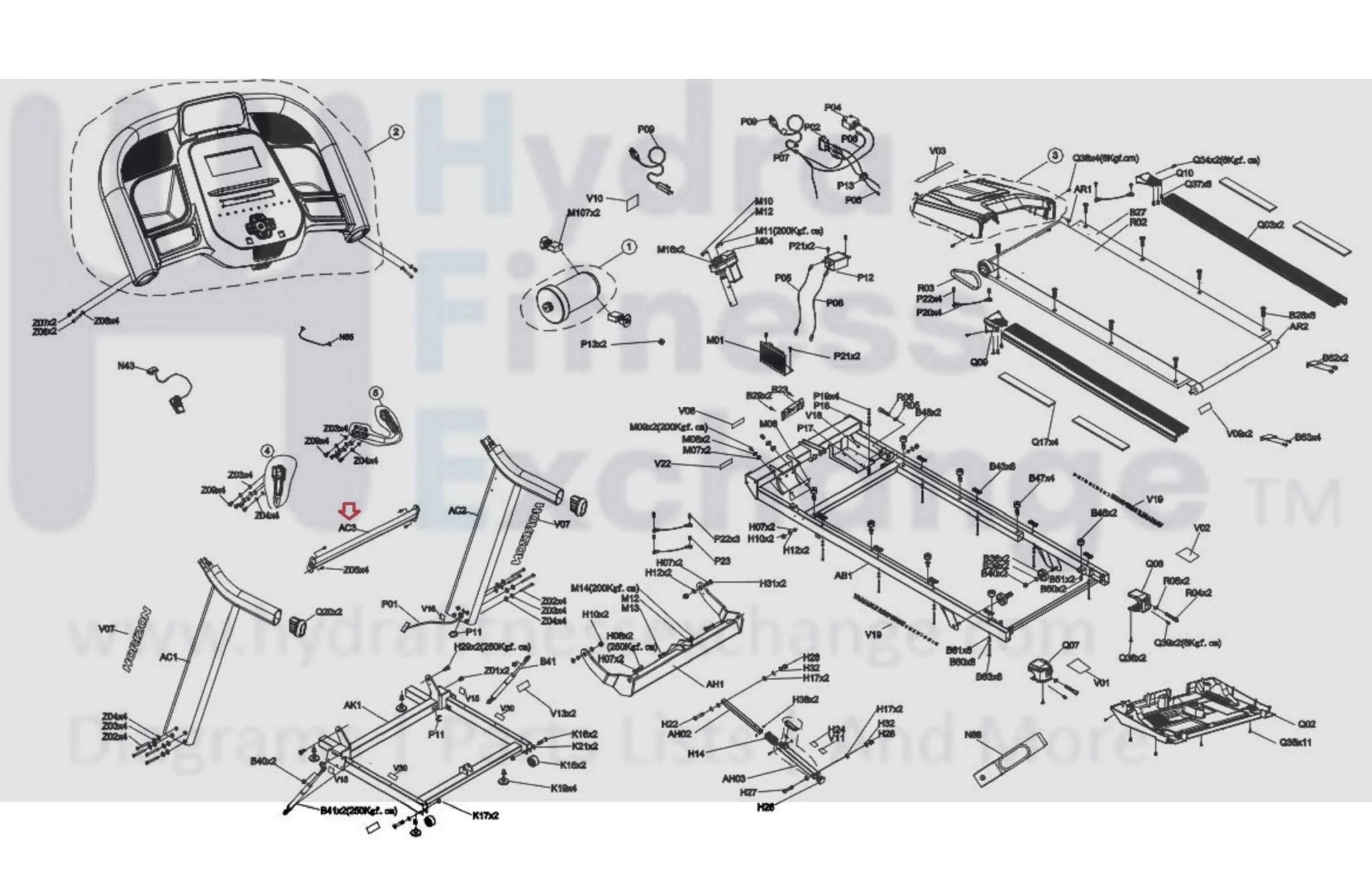 Horizon Fitness 7.4AT-04 - TM499G - PTM499G Treadmill Console Mast Set 2 1000462812 - Image 2