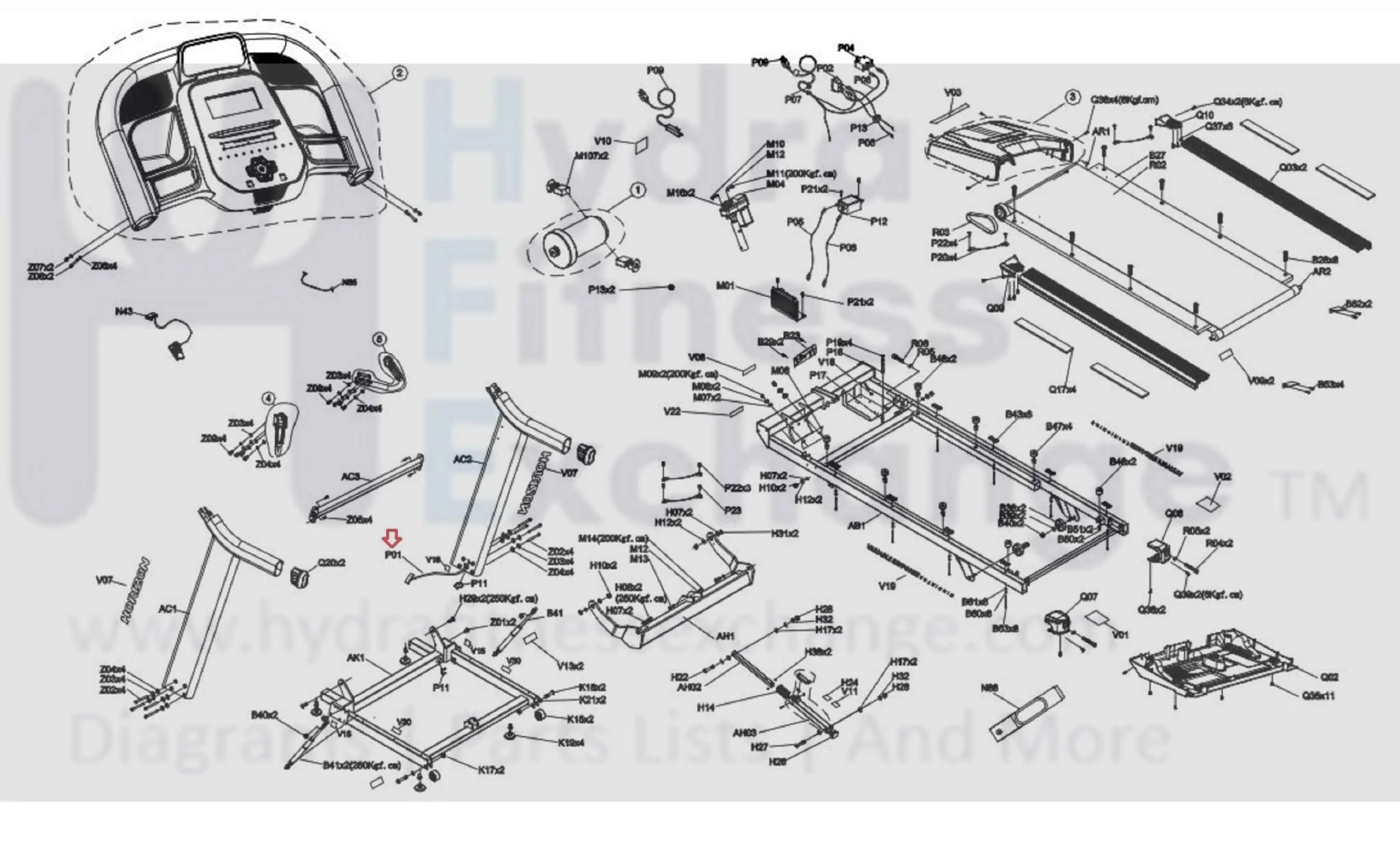 Horizon Fitness 7.4AT-04 - TM499G Treadmill Console Below Wire Harness 1000483746 Formerly 1000460796 - Image 2