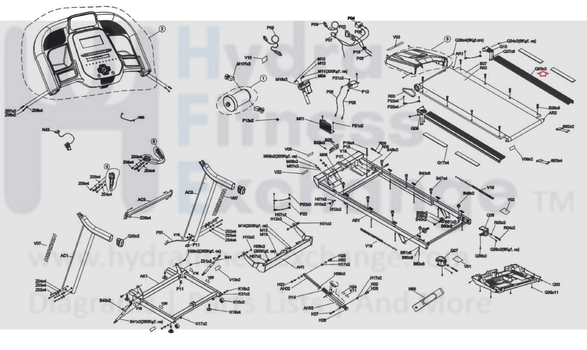 Horizon Fitness 7.4AT-04 - TM499G Treadmill Left Decorative Rail Frame 1000430253 - Image 2