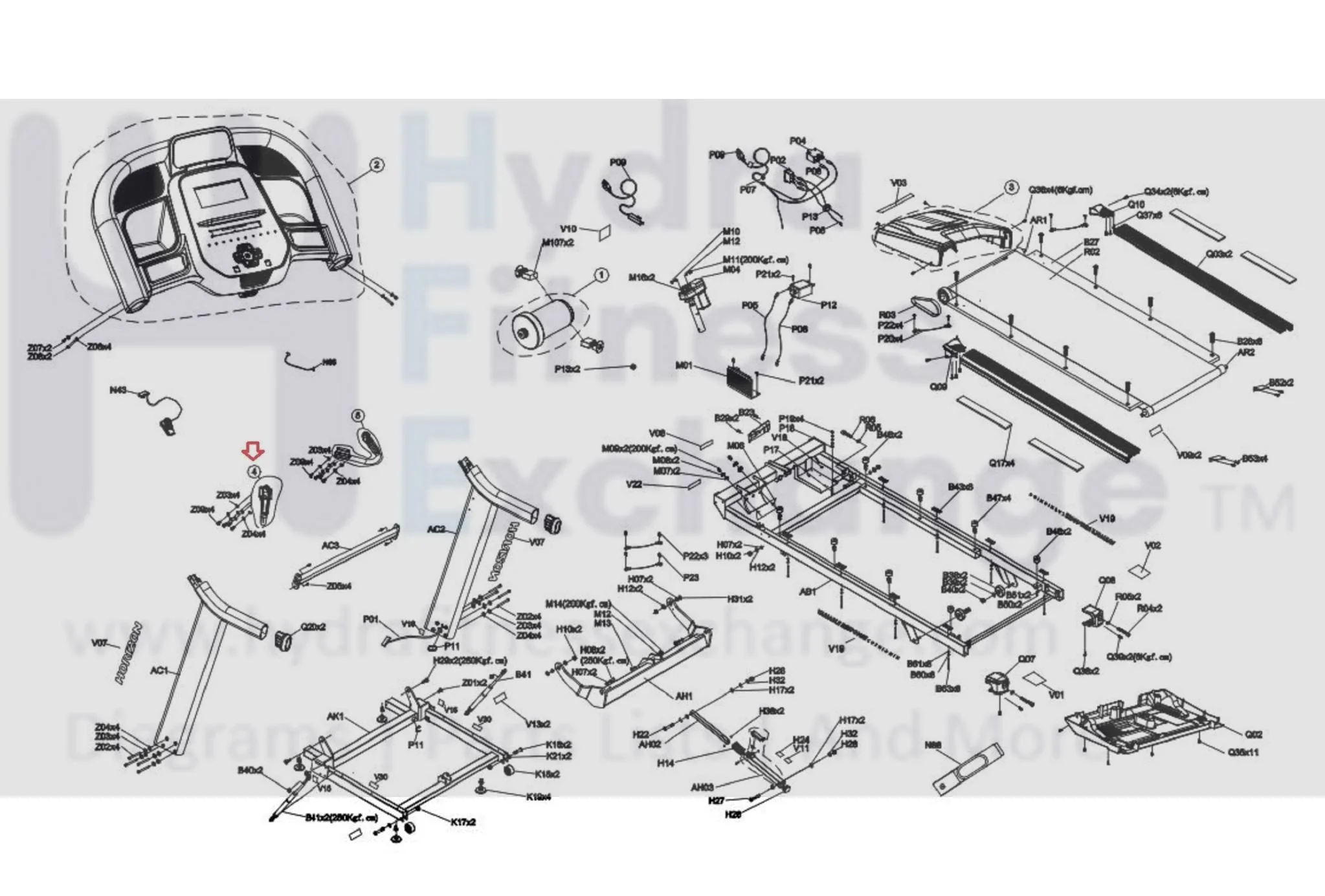 Horizon Fitness 7.4AT-04  - TM499G Treadmill Left Hand Pulse Grip Set 1000468120 - Image 2