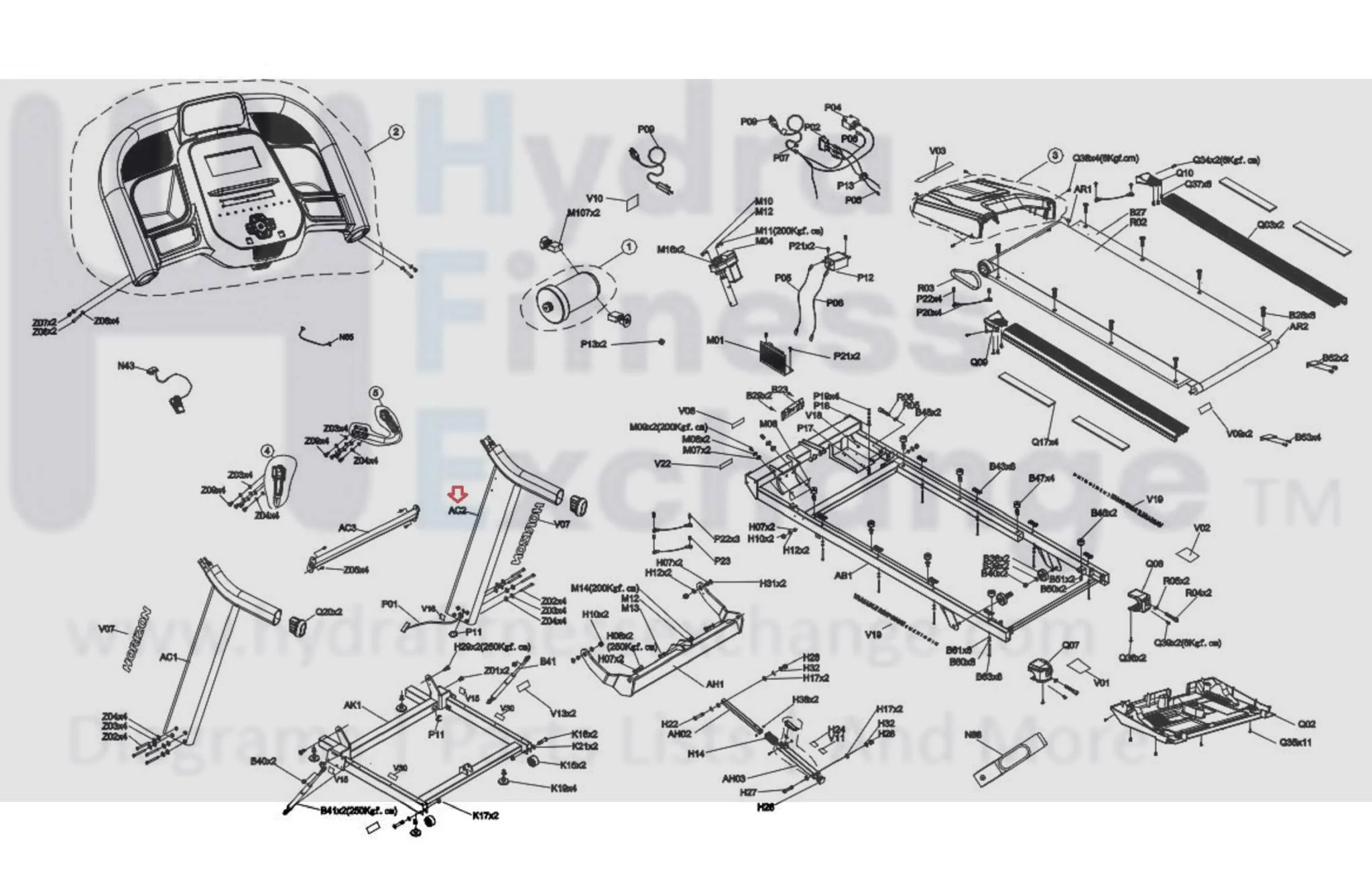 Horizon Fitness 7.4AT-04 - TM499G Treadmill Right Console Mast Assembly 1000462783 - Image 2