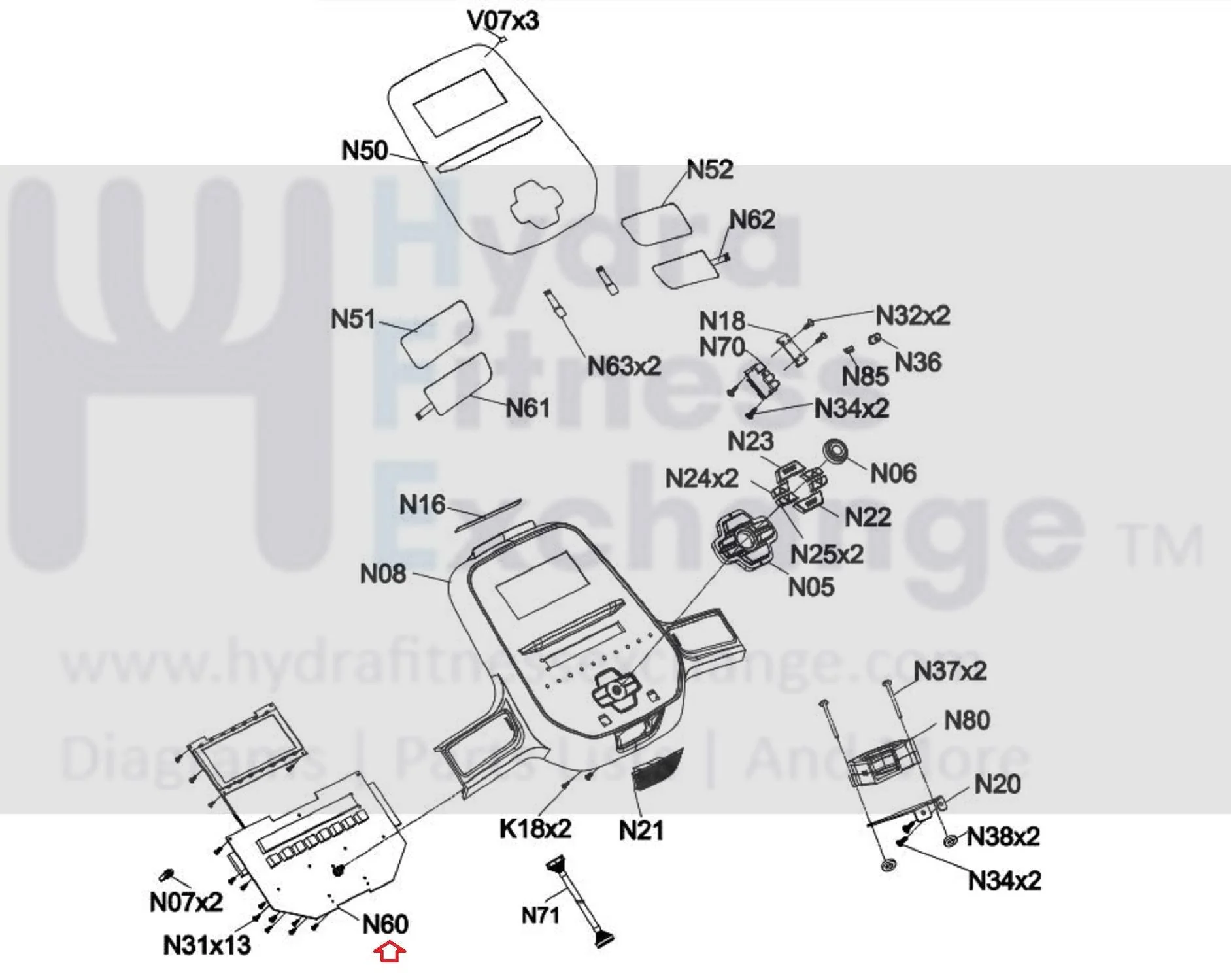 Horizon Fitness 7.4AT-04 Treadmill Display Console Electronic Circuit Board 1000465371 - Image 2