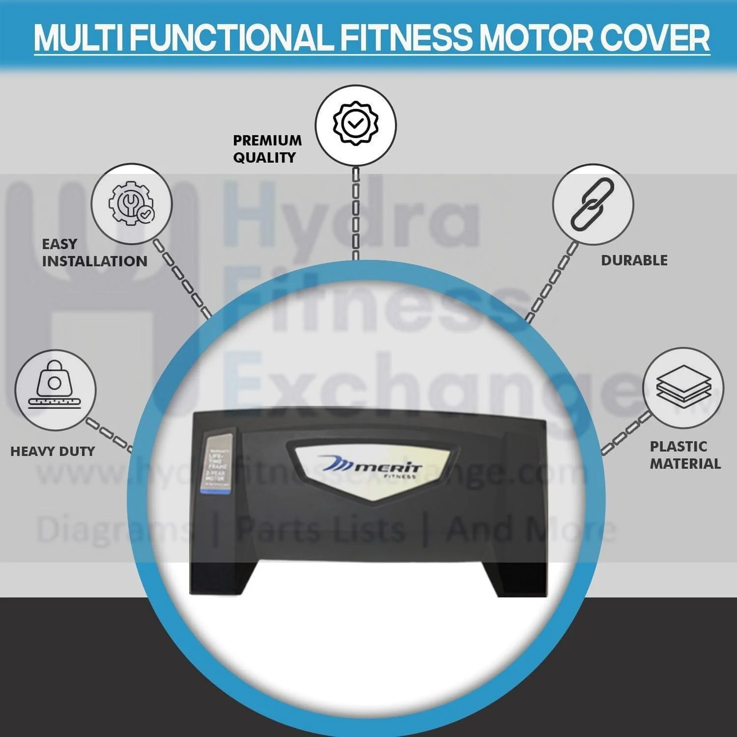 Horizon Fitness 7.8AT-02 TM758B TM1000B 7.8AT  TM758 TM1000 Treadmill Motor Hood Shroud Cover 1000444922 - Image 7