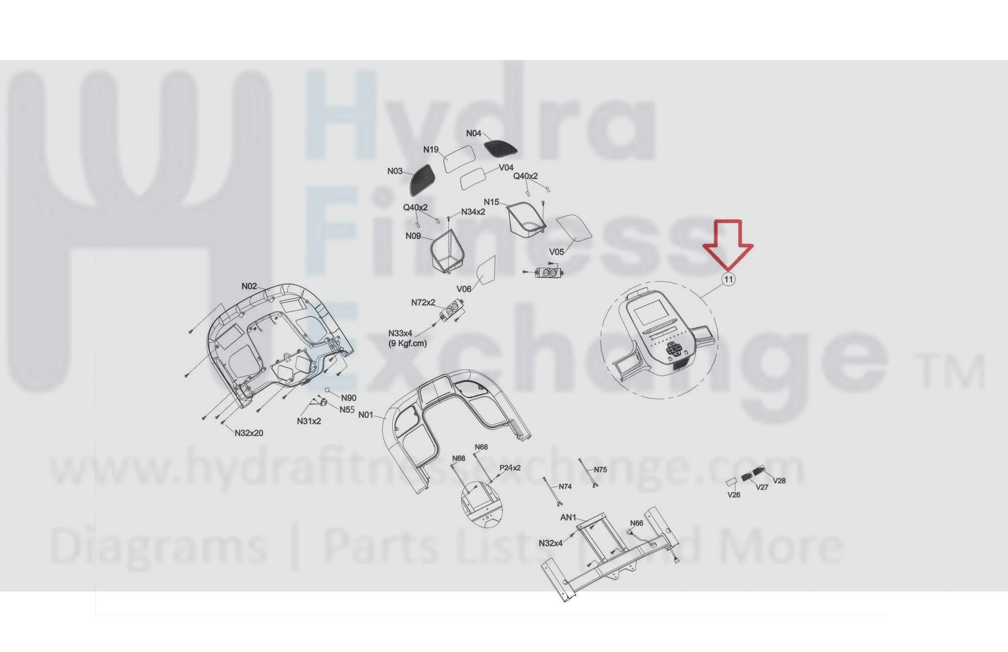 Horizon Fitness Treadmill Display Console Overlay Set Semi Assembly 1000459434 - Image 3