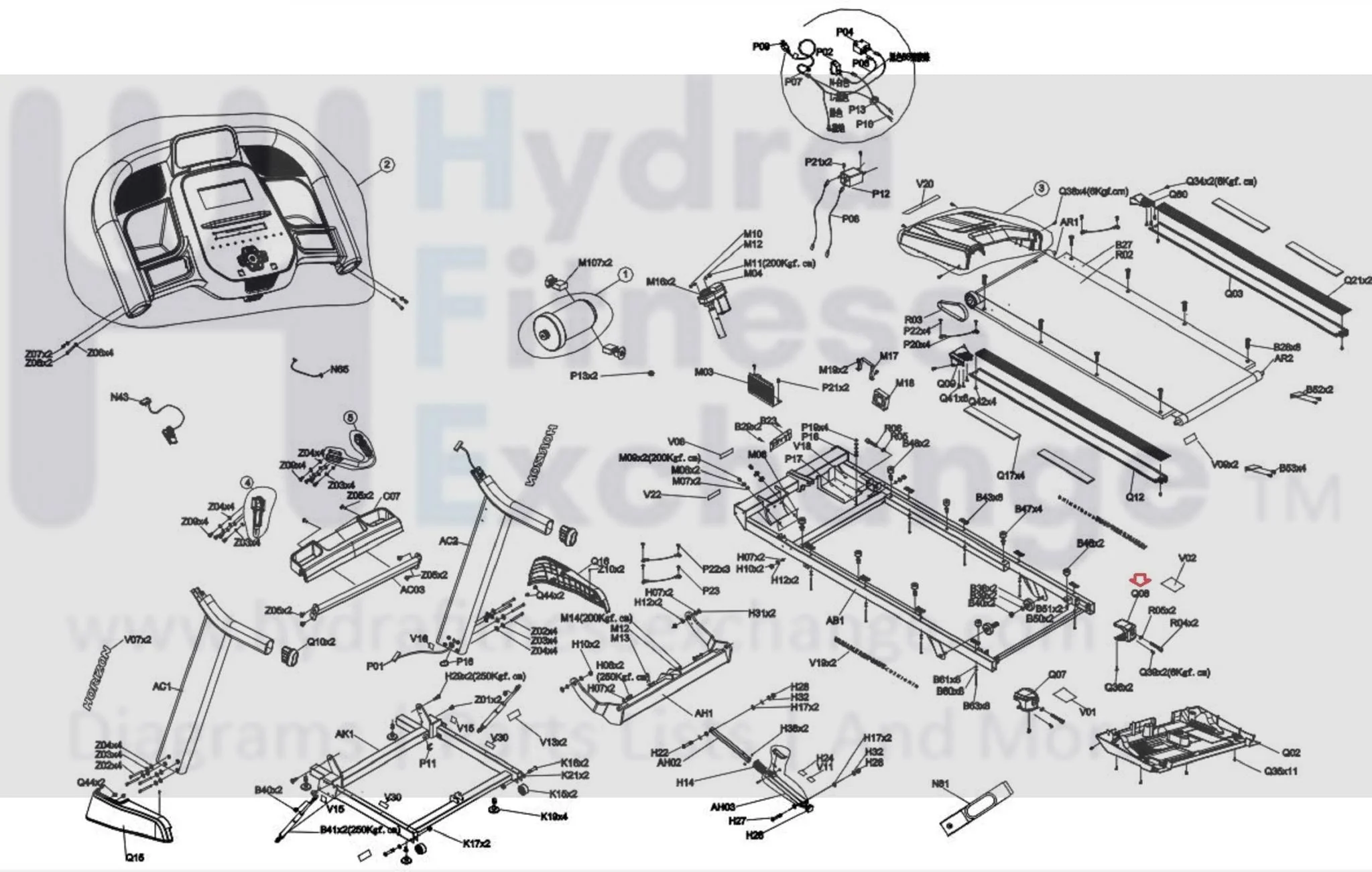 Horizon Fitness 7.8AT-04 -TM1000C-PTM1000C Treadmill Right Rear cover 1000439041 - Image 2