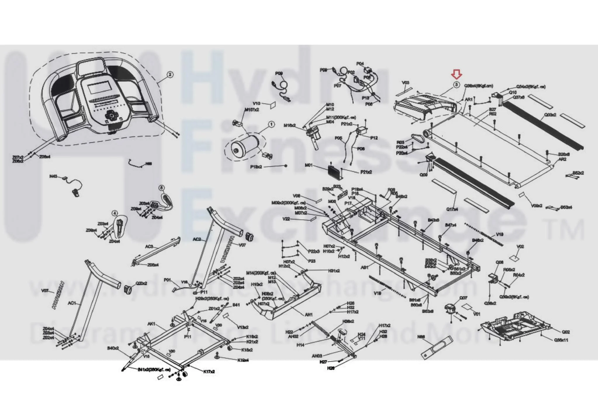 Horizon Fitness TM499G TM1000C Treadmill Motor Hood Shroud Cover 1000468119 - Image 3