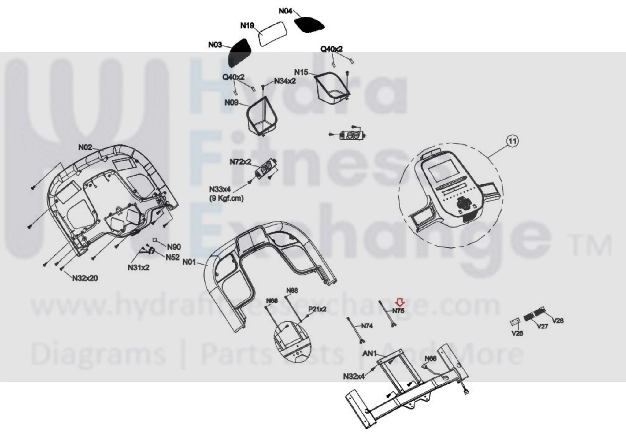 Horizon Fitness Treadmill Right Quick Key Connect Wire 1000436976 - Image 2
