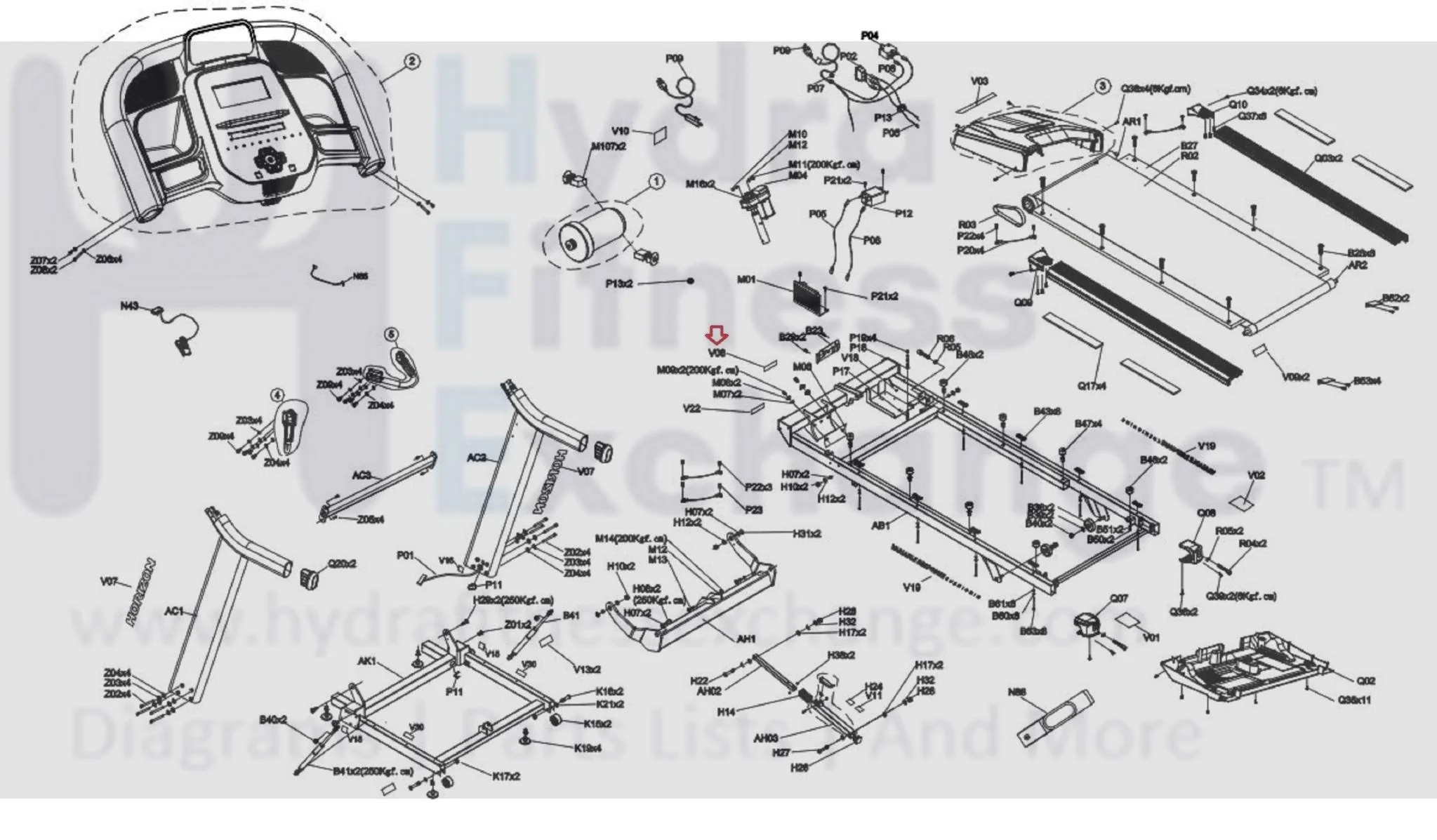 Horizon Fitness 7.8AT-04 TM1000C  Treadmill Specification Label 1000449821 - Image 2
