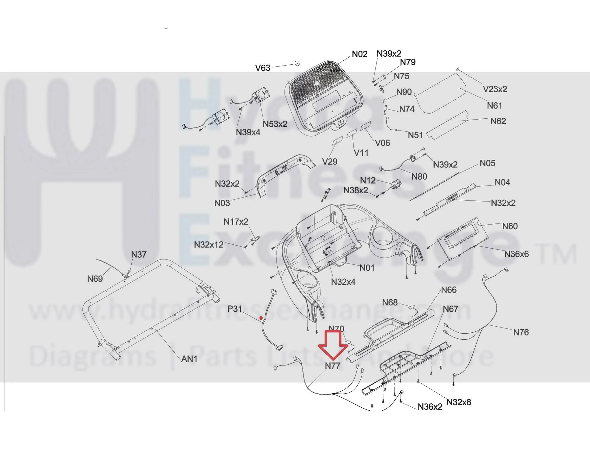 Horizon Fitness Adventure 5-02 Treadmill Left Handlebar Quick Key Connect Wire 1000334059 - Image 3