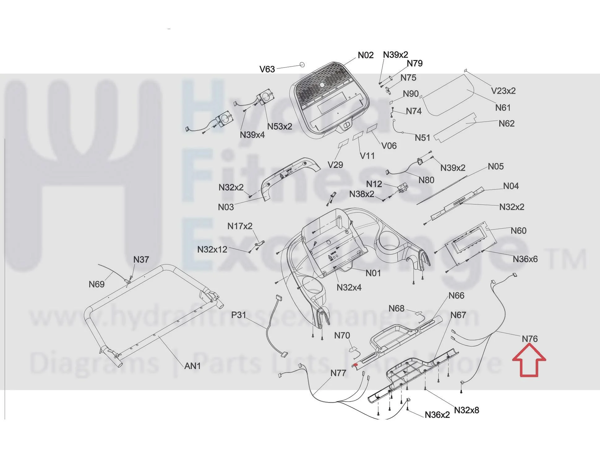 Horizon Fitness Adventure 5-02 Treadmill Right Handlebar Quick Key Connect Wire 1000334060 - Image 3