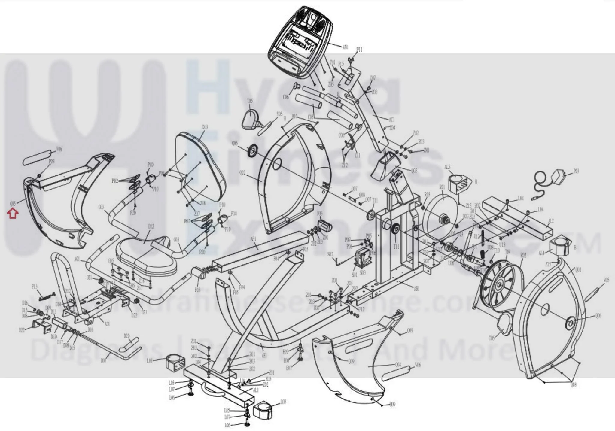 Horizon Fitness B600 - RB122B Stationary Bike Left Rear Frame Cover 080705 - Image 2