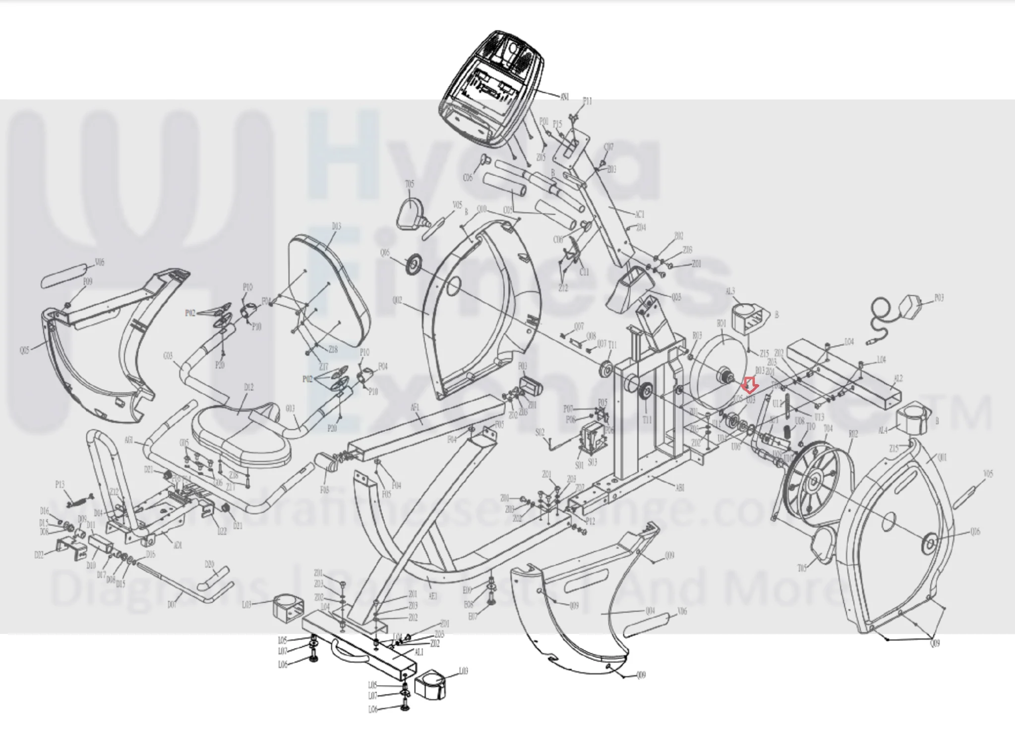 Horizon Fitness B600 - RB122B Stationary Bike Tension Wheel Idler Nylon 003982-C - Image 2