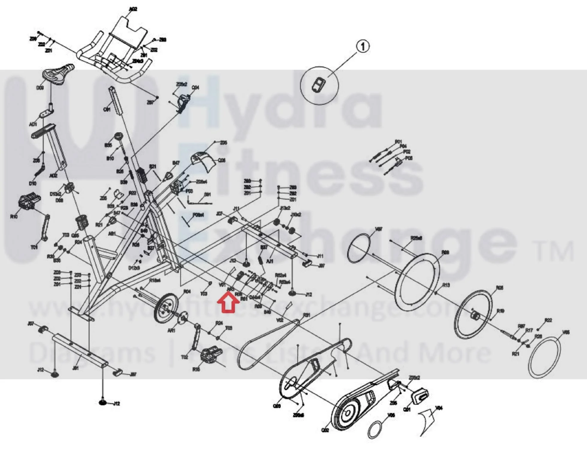 Horizon Fitness C101 - FC51 - 2021 Stationary Bike Brake Location Set 1000466357 - Image 2
