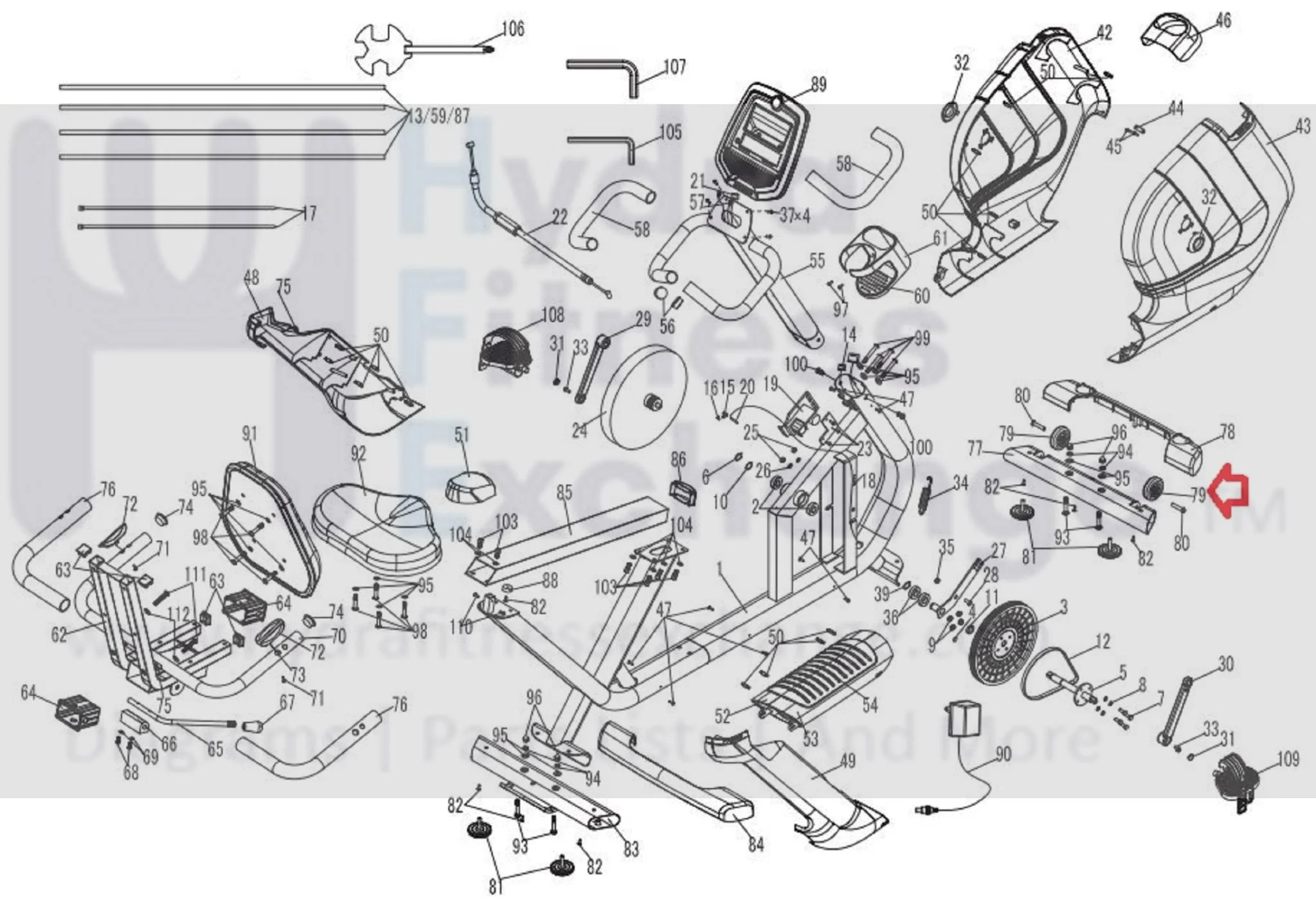 Horizon Fitness CB037 RB013 Stationary Bike Transportation Wheel 1000324637 - Image 3