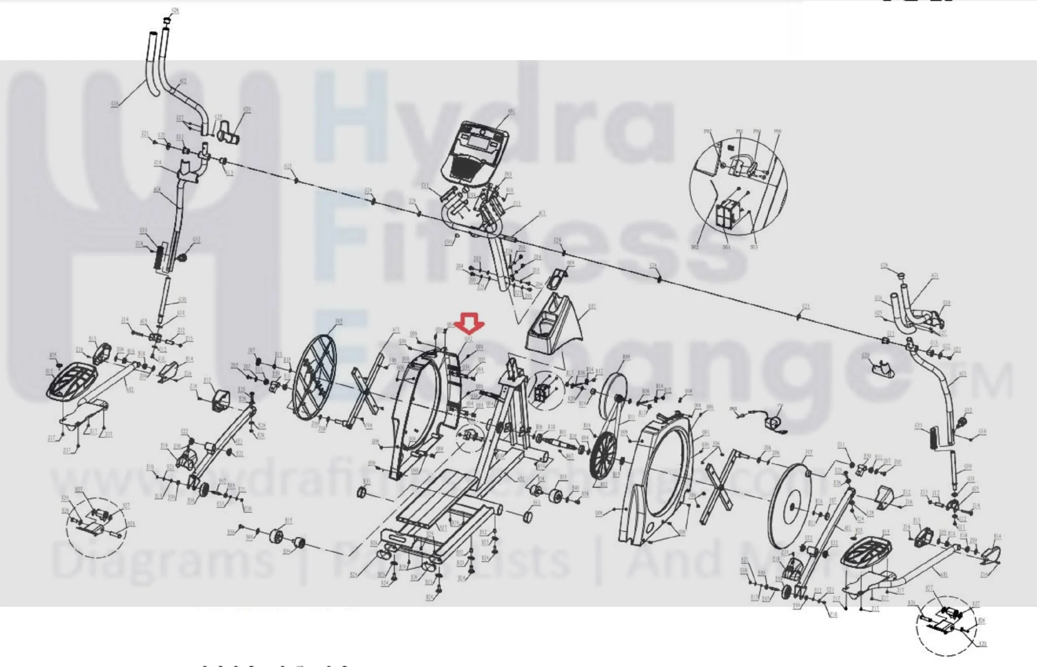 Horizon Fitness CE6.0 CX66 E5 EX66 EX67 Elliptical Left Side Cover 074316 - Image 3