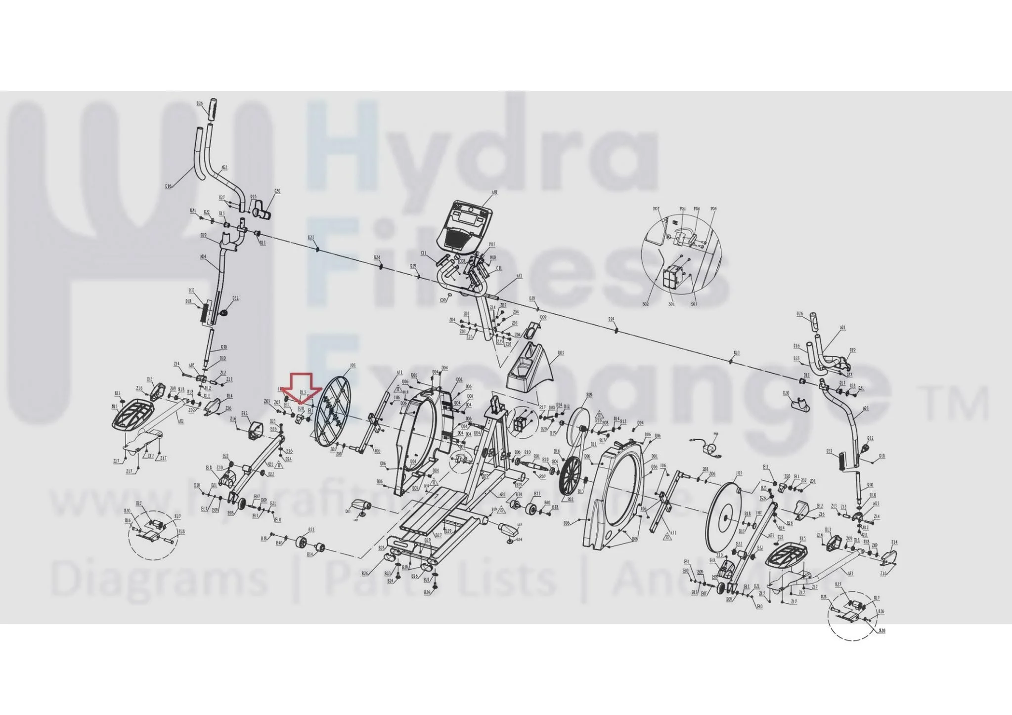 Horizon Fitness CE6.0 EP506B E5 EP506C EX67 EP506 Elliptical Pedal Arm Sleeve Pin 1000092129 - Image 2