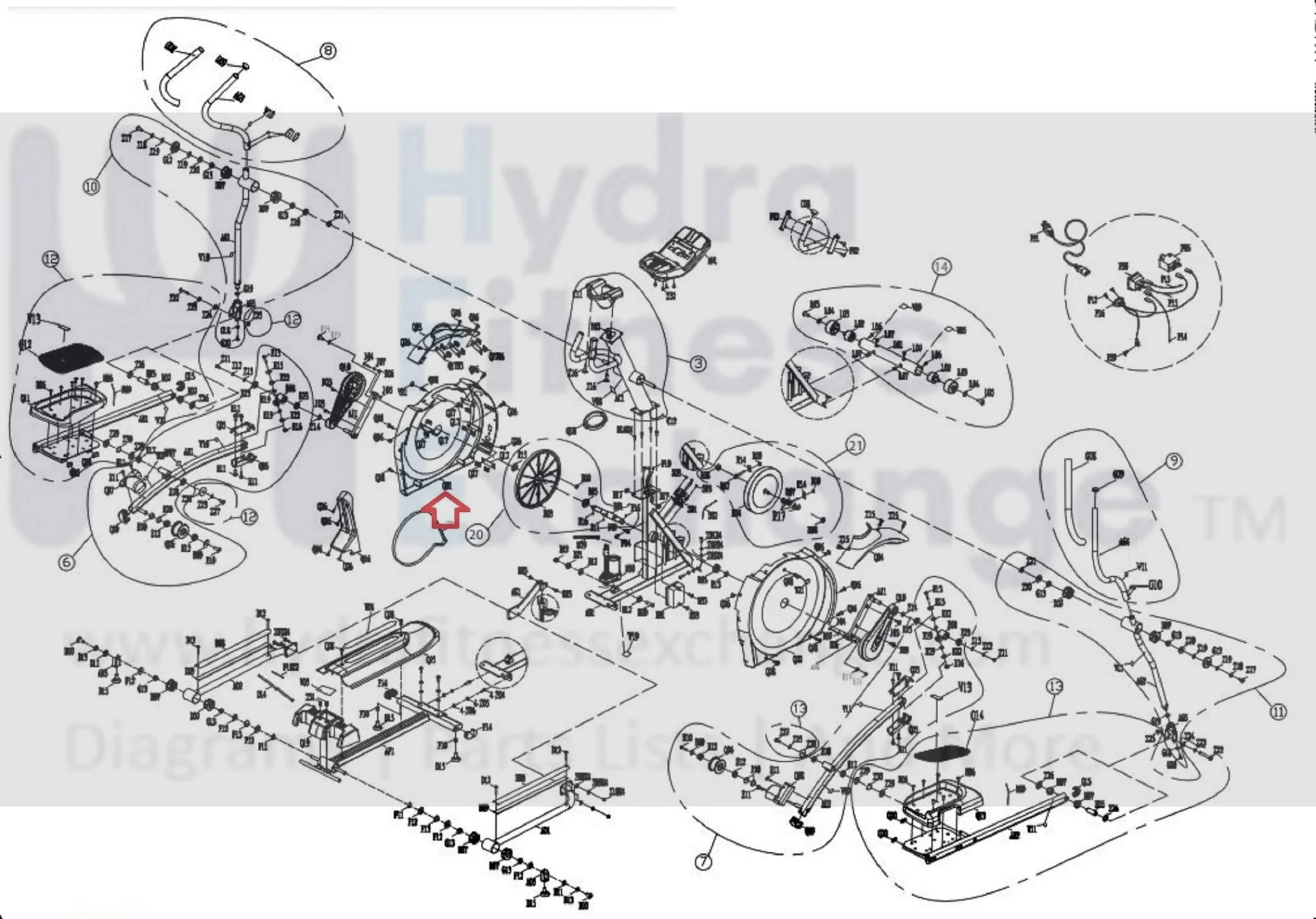 Horizon Fitness CE9.2 - EP543 Elliptical Silkscreen Hor Left Side Cover 1000201998 - Image 2