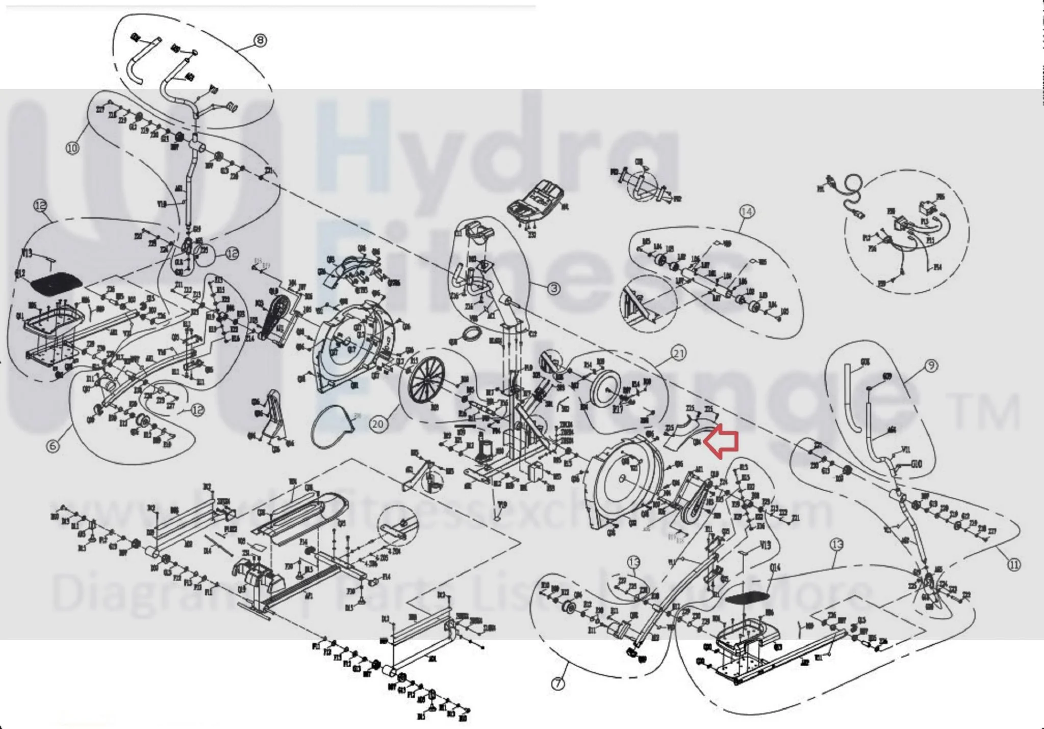 Horizon Fitness CE9.2 LS10.0E LS12.9E LS13.0E LS9.9E Elliptical Right Upper Side Cover 1000101055 - Image 2