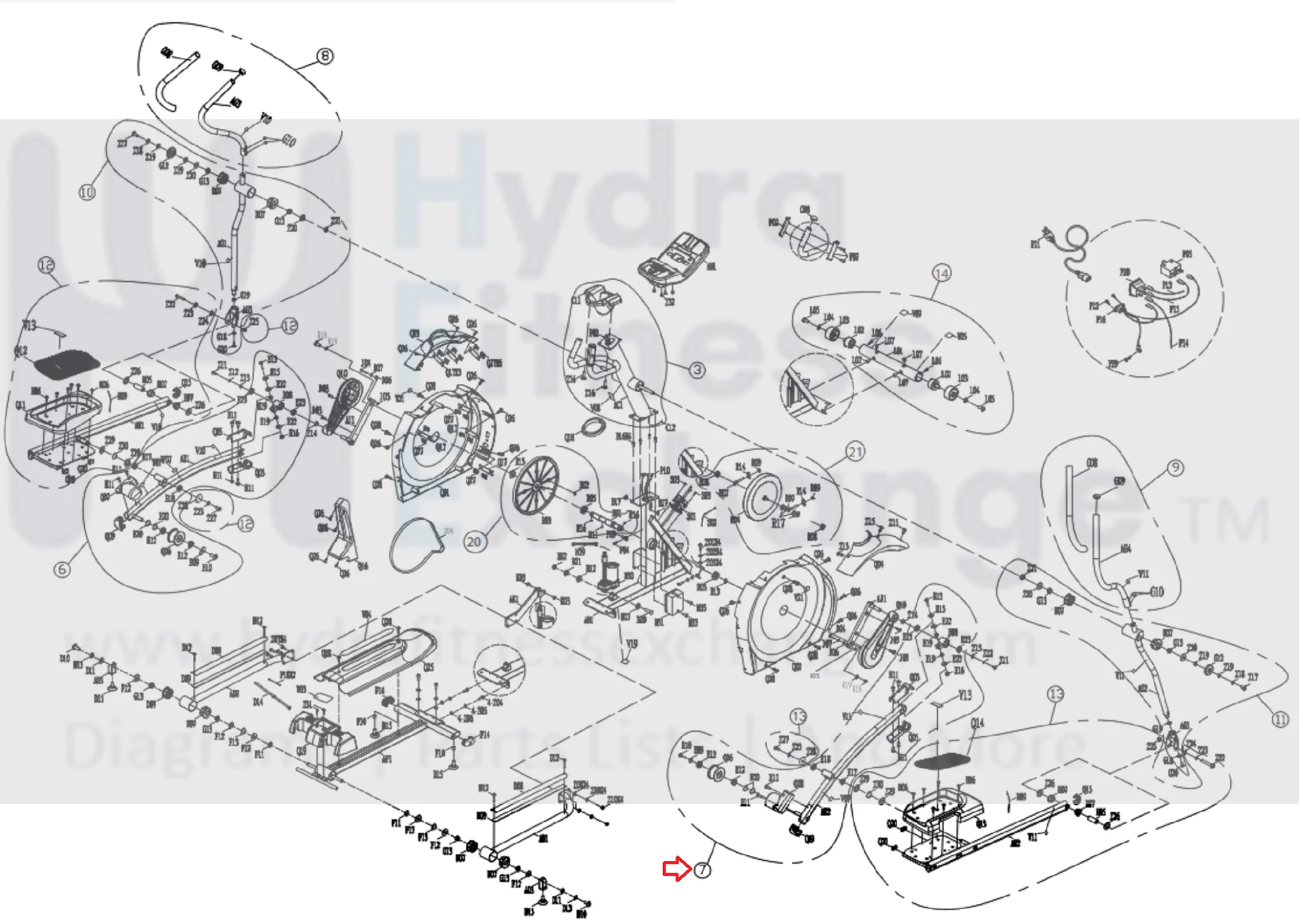 Horizon Fitness CE9.2 LS10.0E LS13.0E LS8.0E Elliptical Right Foot Pedal Arm Set 1000205344 - Image 2