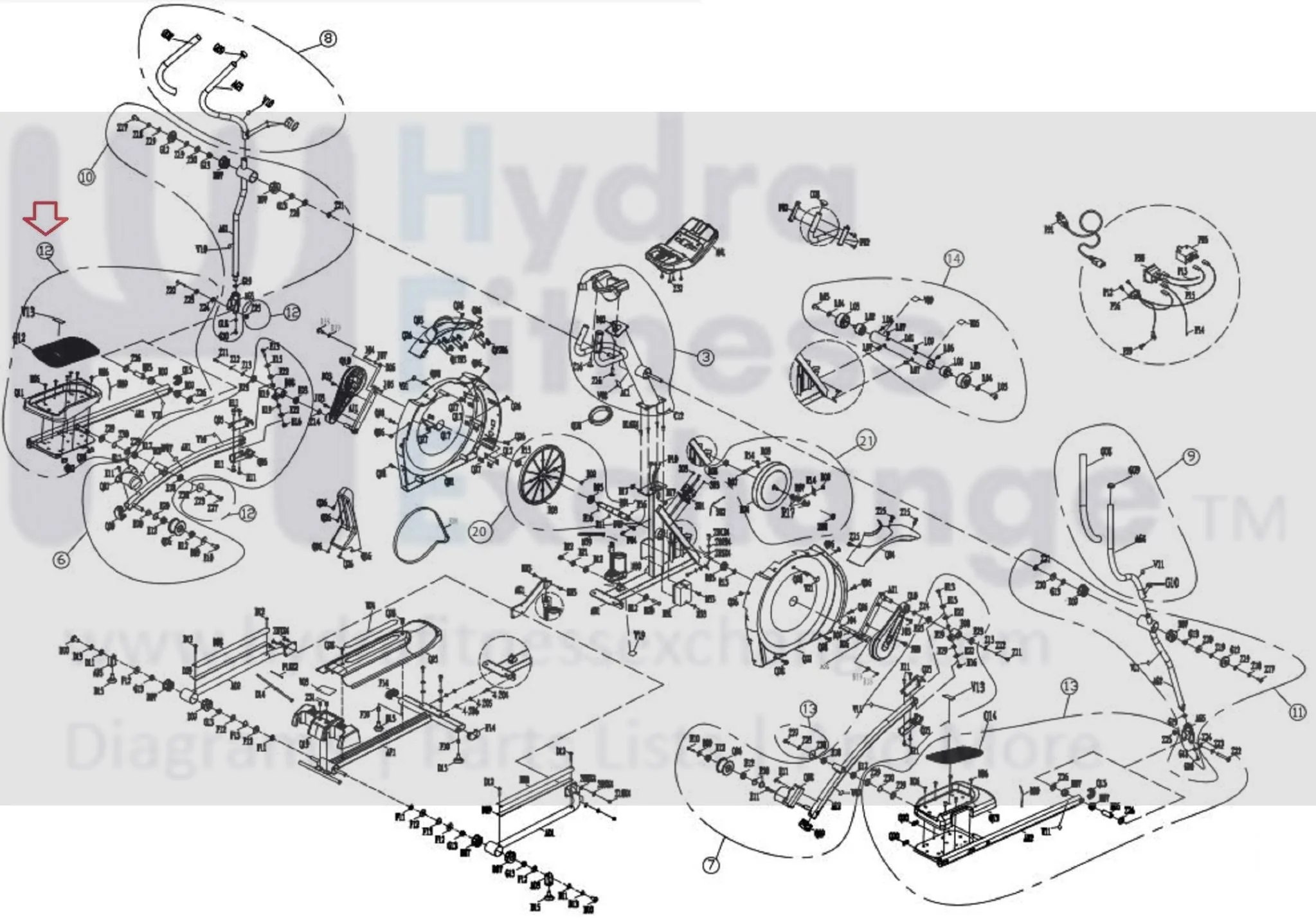 Horizon Fitness CE9.2 LS10.0E LS7.9E LS9.9E Elliptical Left Foot Pedal Arm Assembly 1000308924 - Image 2