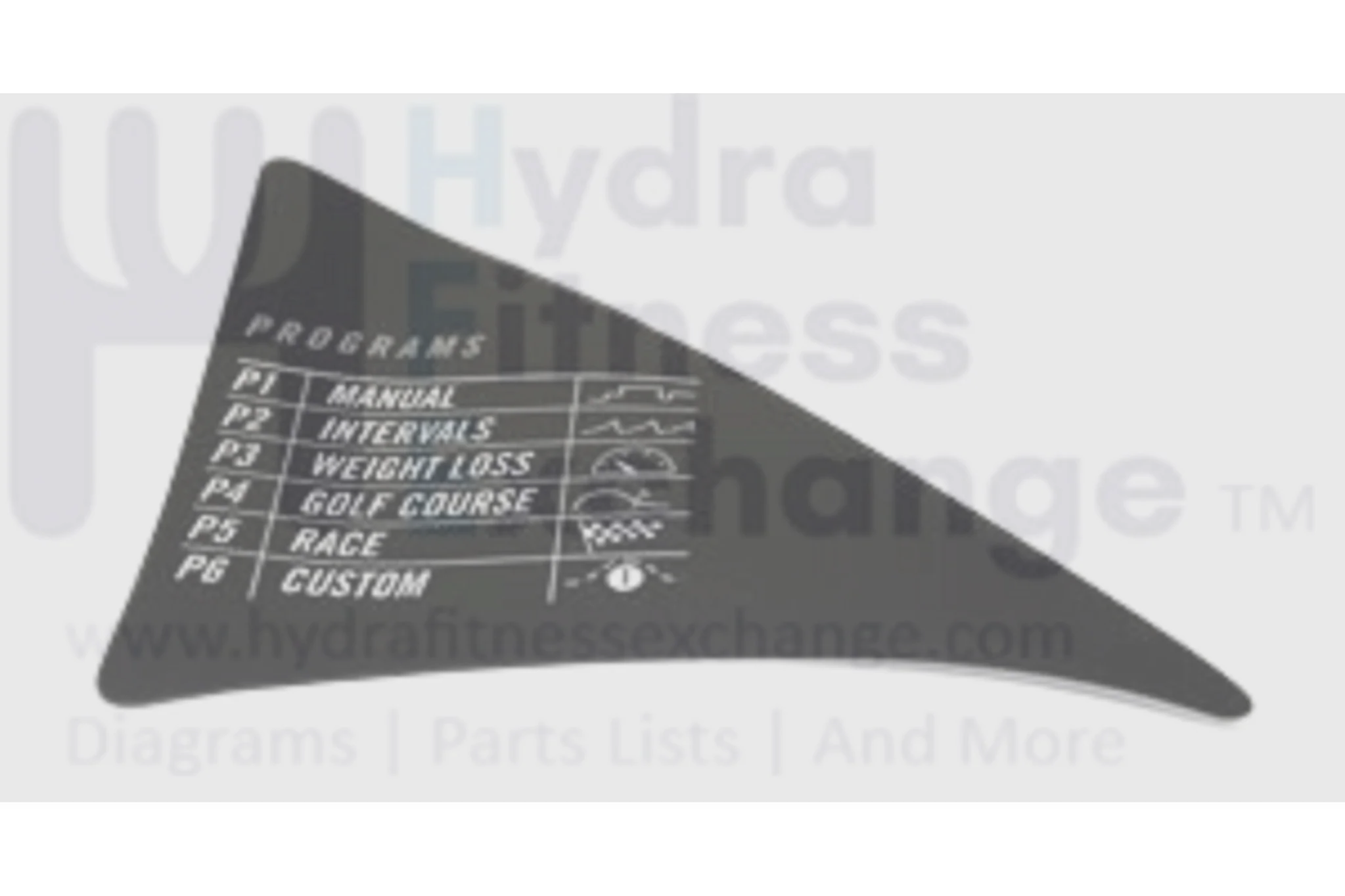 Horizon Fitness Club Series CST3.5 Treadmill Decal Program 006500-AX
