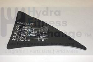 Horizon Fitness Club Series CST3.5 Treadmill Decal Program 006500-AX - Image 2