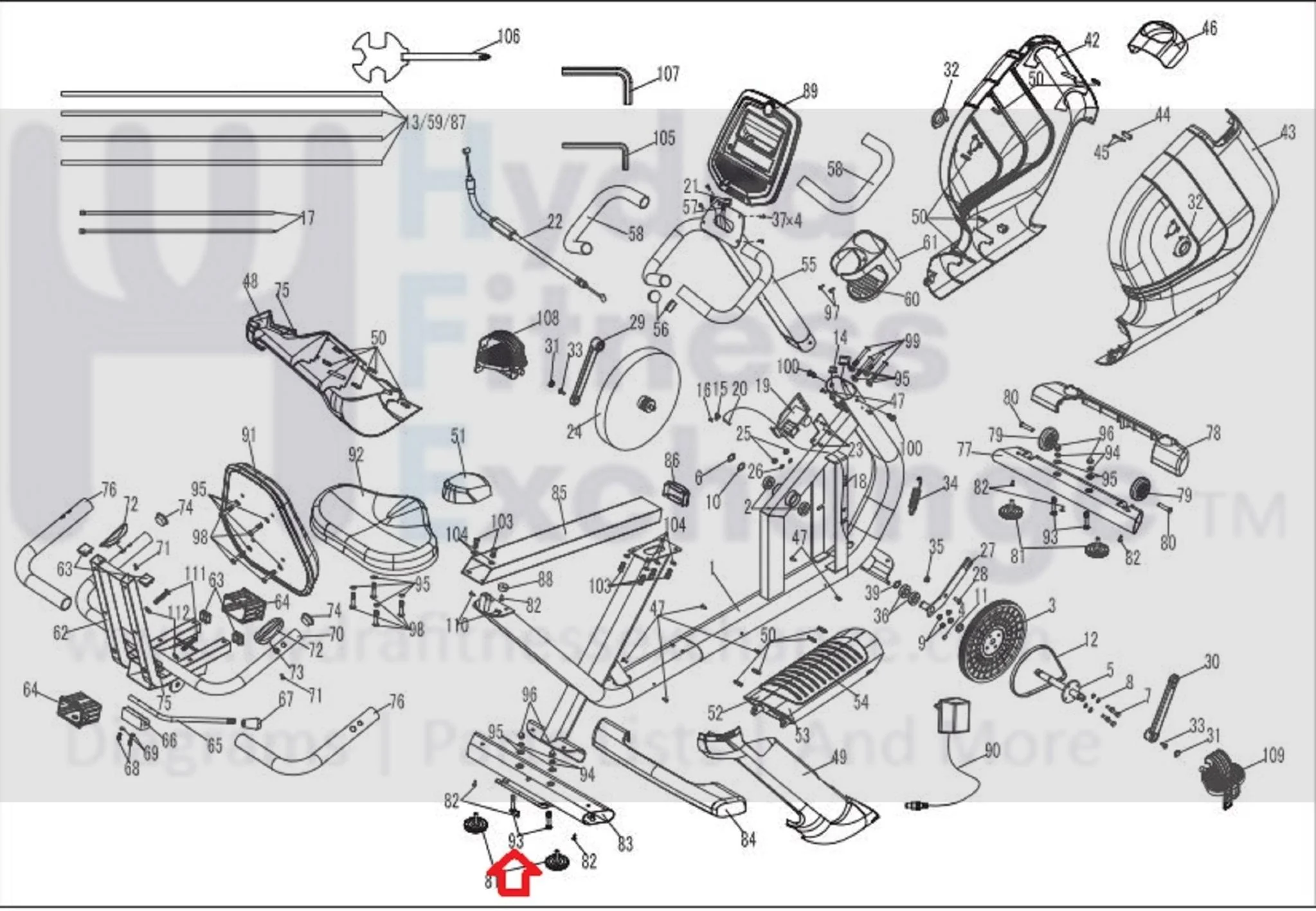 Horizon Fitness Comfort R - RB013 Stationary Bike Carriage Screw 1000324811 - Image 2