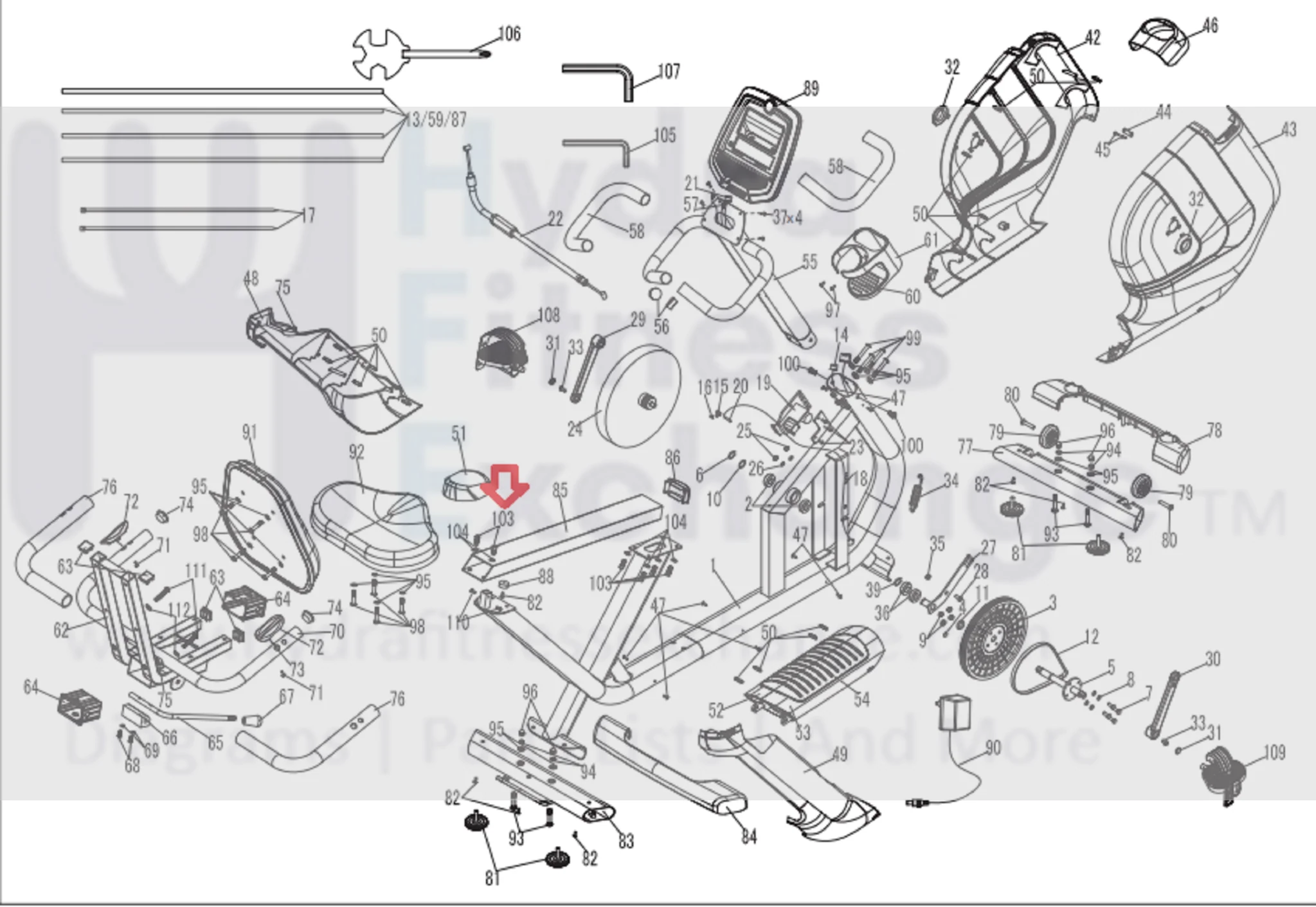 Horizon Fitness Comfort R - RB013 Stationary Bike Hex Socket Screw 1000329313 - Image 2