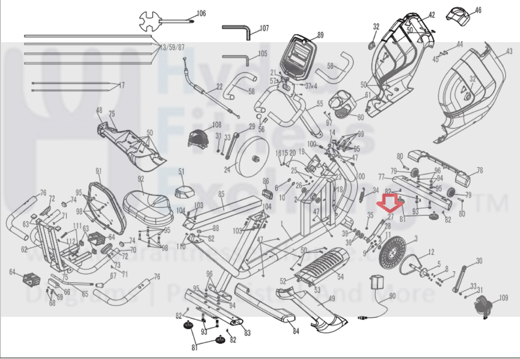 Horizon Fitness Comfort R - RB013 Stationary Bike Idler Wheel Flexing Plate 1000324719 - Image 2