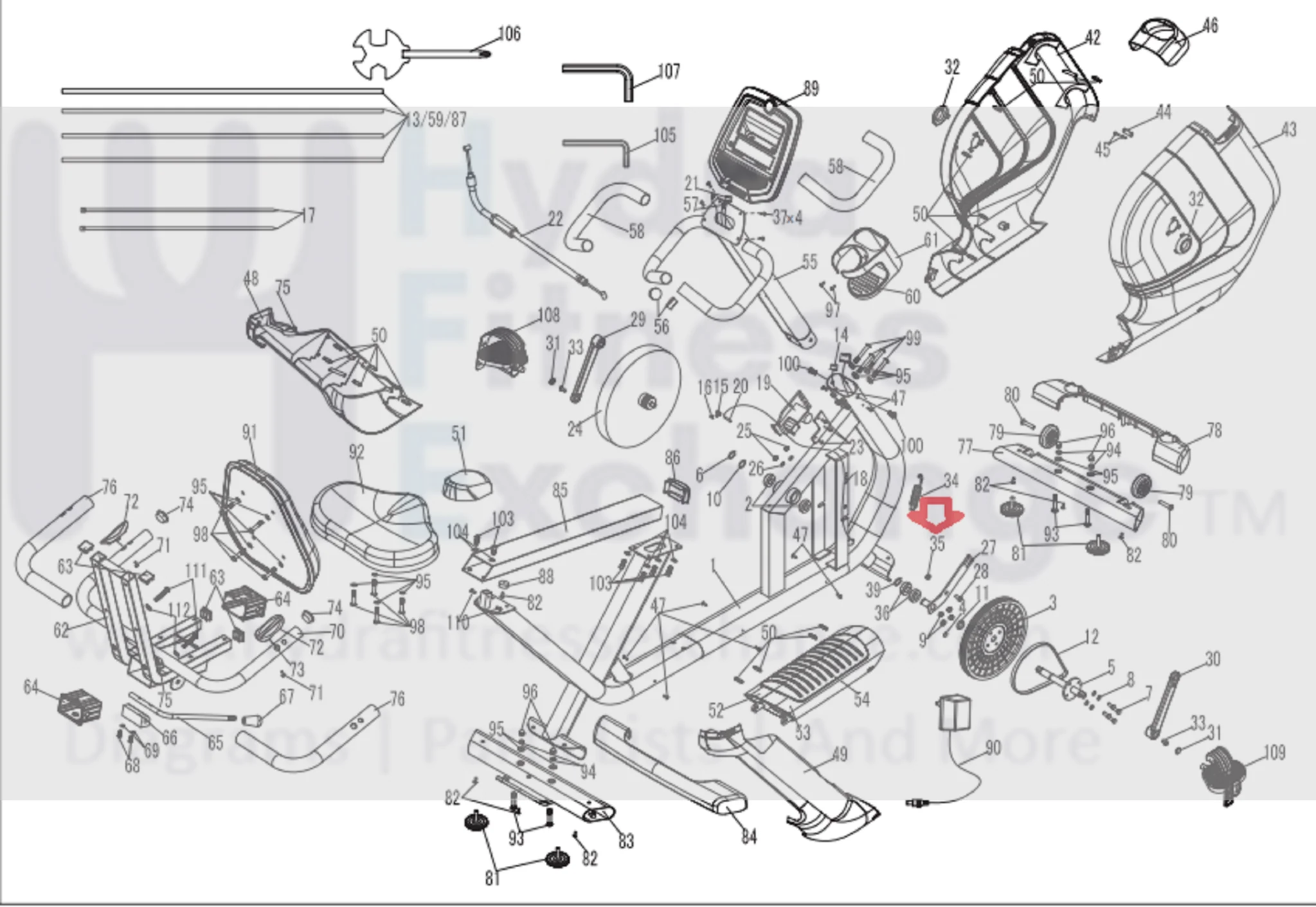 Horizon Fitness Comfort R - RB013 Stationary Bike Nylon Nut 1000324727 - Image 2