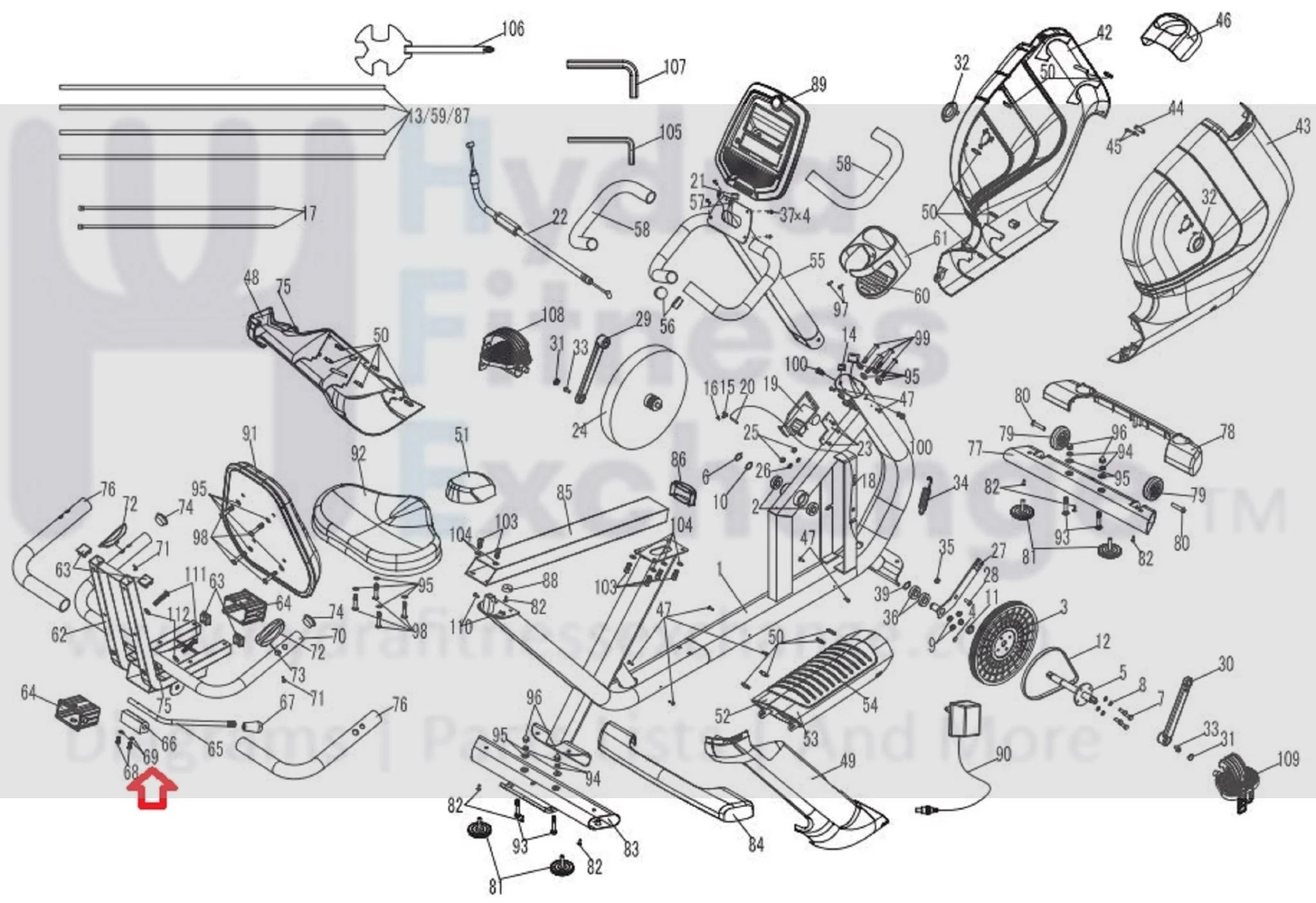 Horizon Fitness Comfort R - RB013 Stationary Bike Washer 1000324754 - Image 2