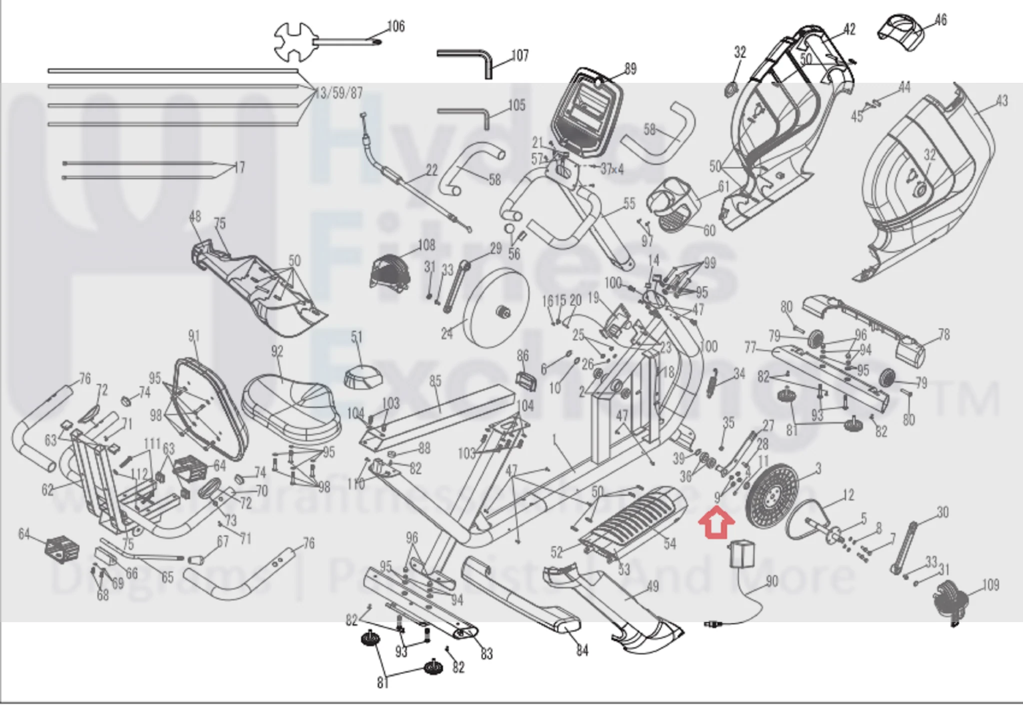 Horizon Fitness Comfort R U CB037 RB013 Stationary Bike Nylon Nut 1000324610 - Image 3