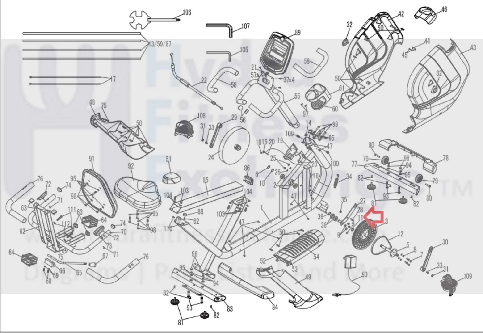 Horizon Fitness Comfort R U CB037 RB013 Stationary Bike Spacer 1000324607 - Image 3
