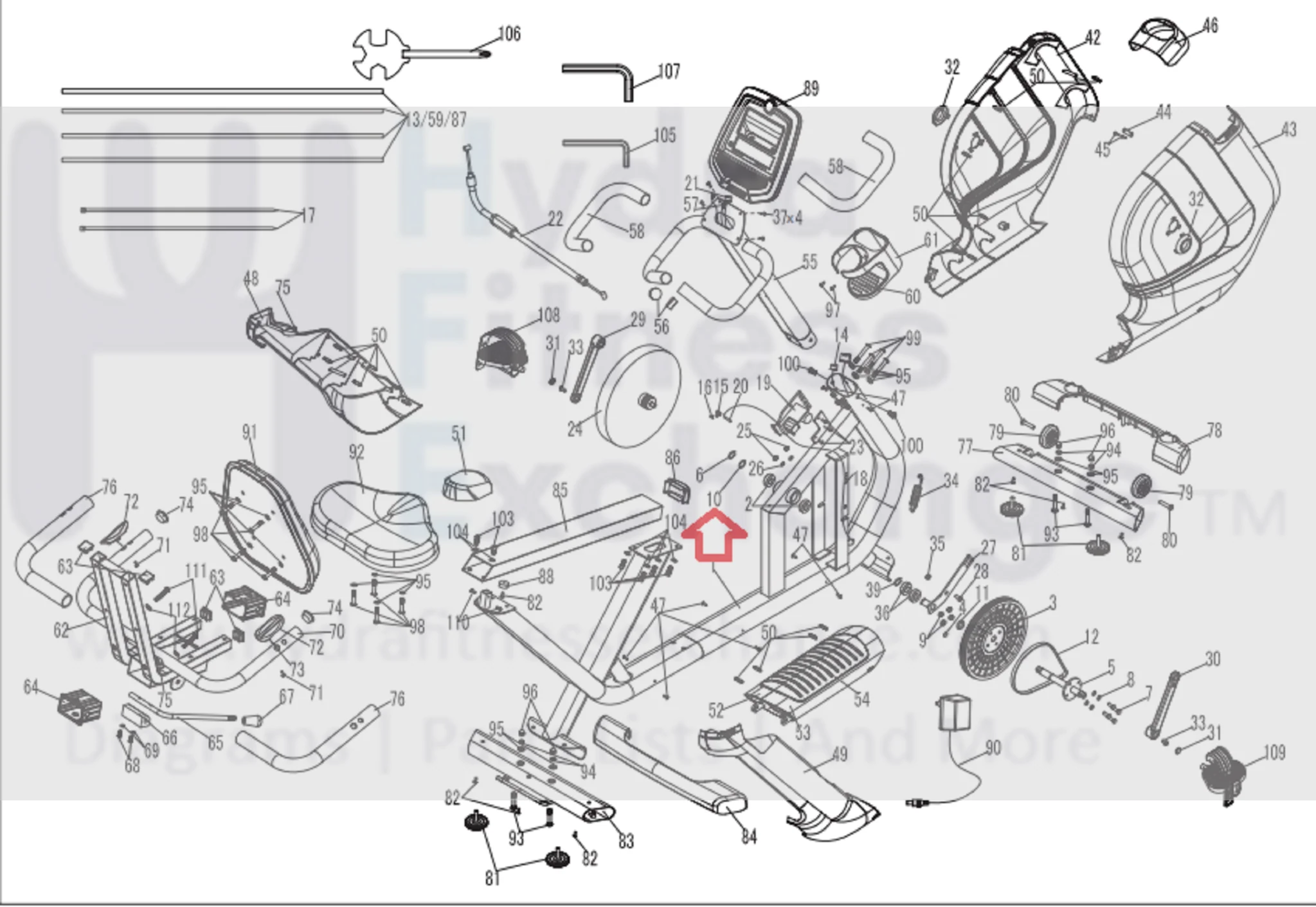 Horizon Fitness Comfort R U CB037 RB013 Stationary Bike Wave Washer 1000324611 - Image 3