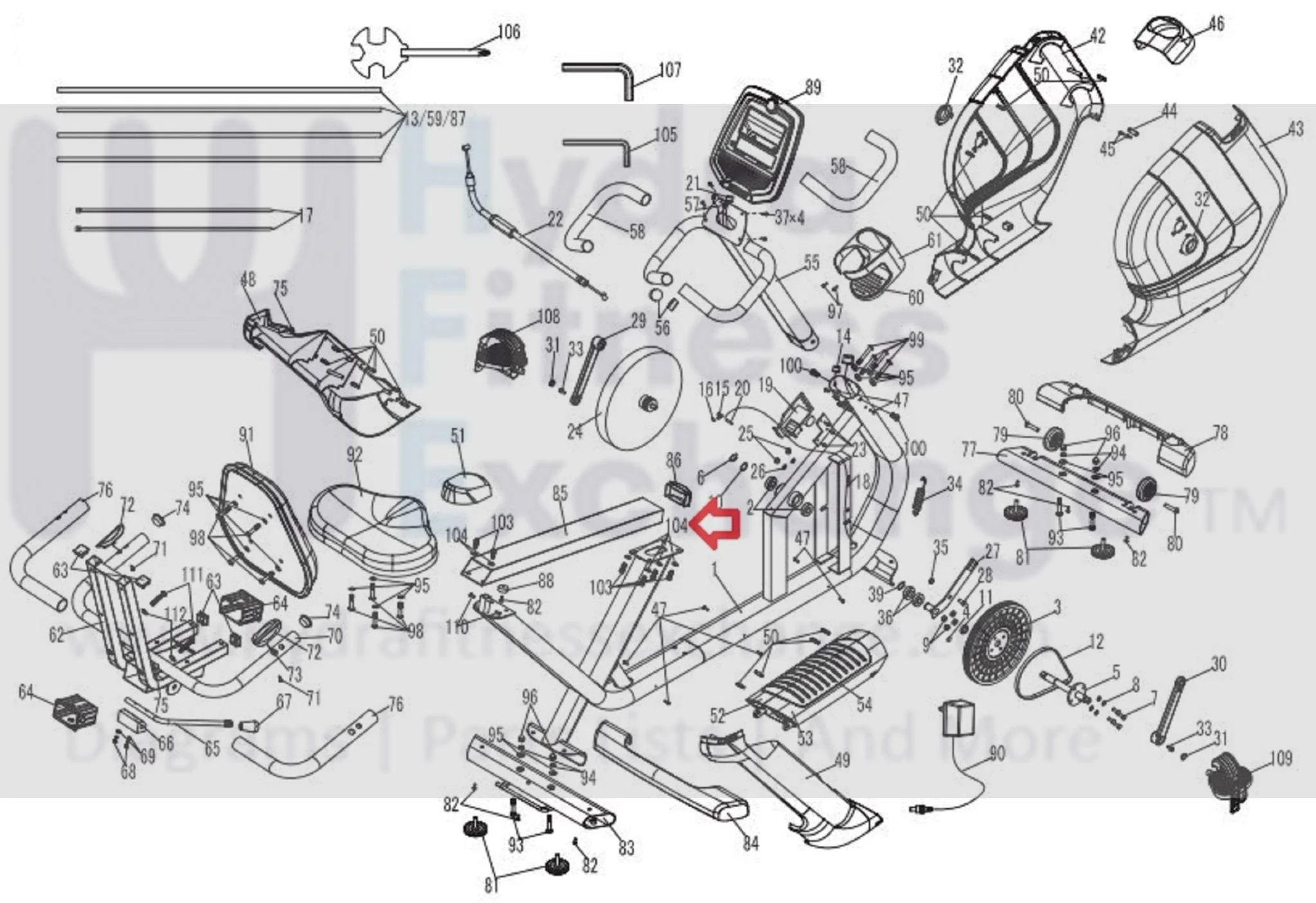 Horizon Fitness Comfort R U- RB013 CB037 Stationary Bike Spring Washer 1000324665 - Image 3