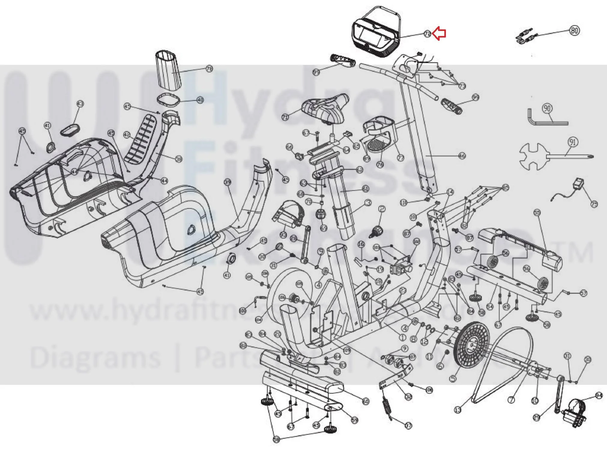 Horizon Fitness Comfort U - CB037 Stationary Bike Display Console Assembly 1000324657 - Image 2