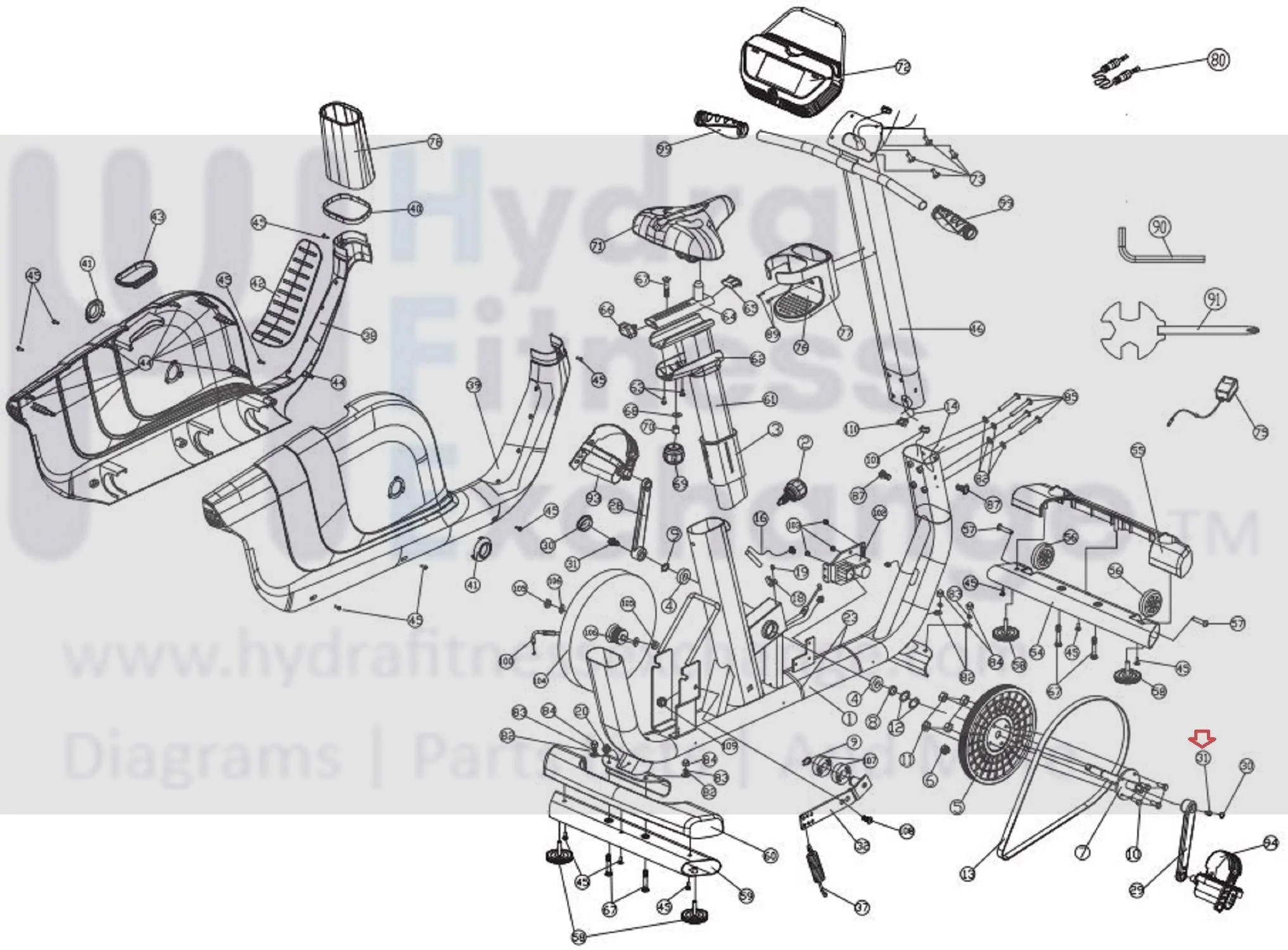 Horizon Fitness Comfort U - CB037 Stationary Bike Flange Hex Screw 1000324622 - Image 2