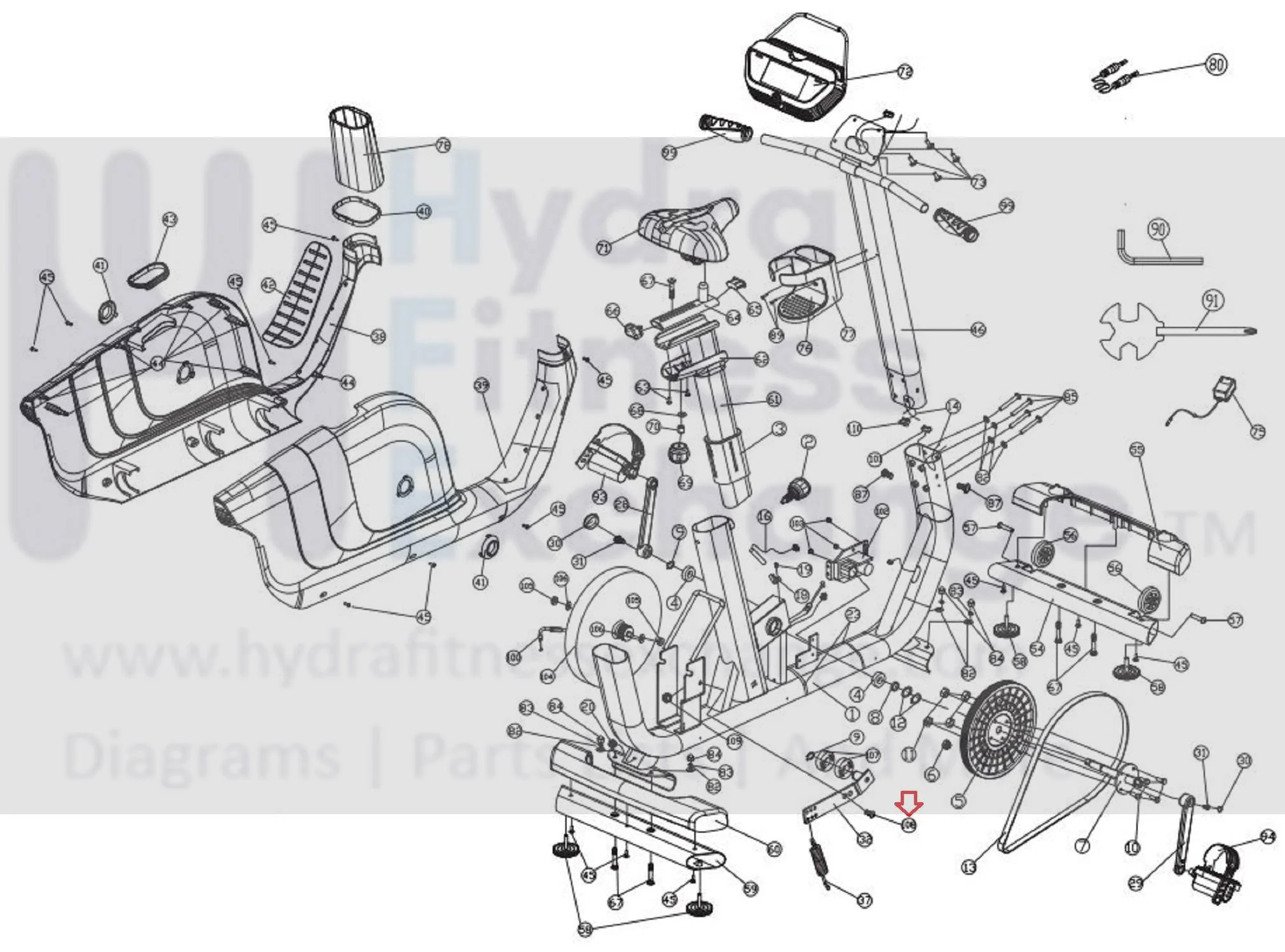 Horizon Fitness Comfort U - CB037 Stationary Bike Flat Head Hex Screw 1000324682 - Image 2