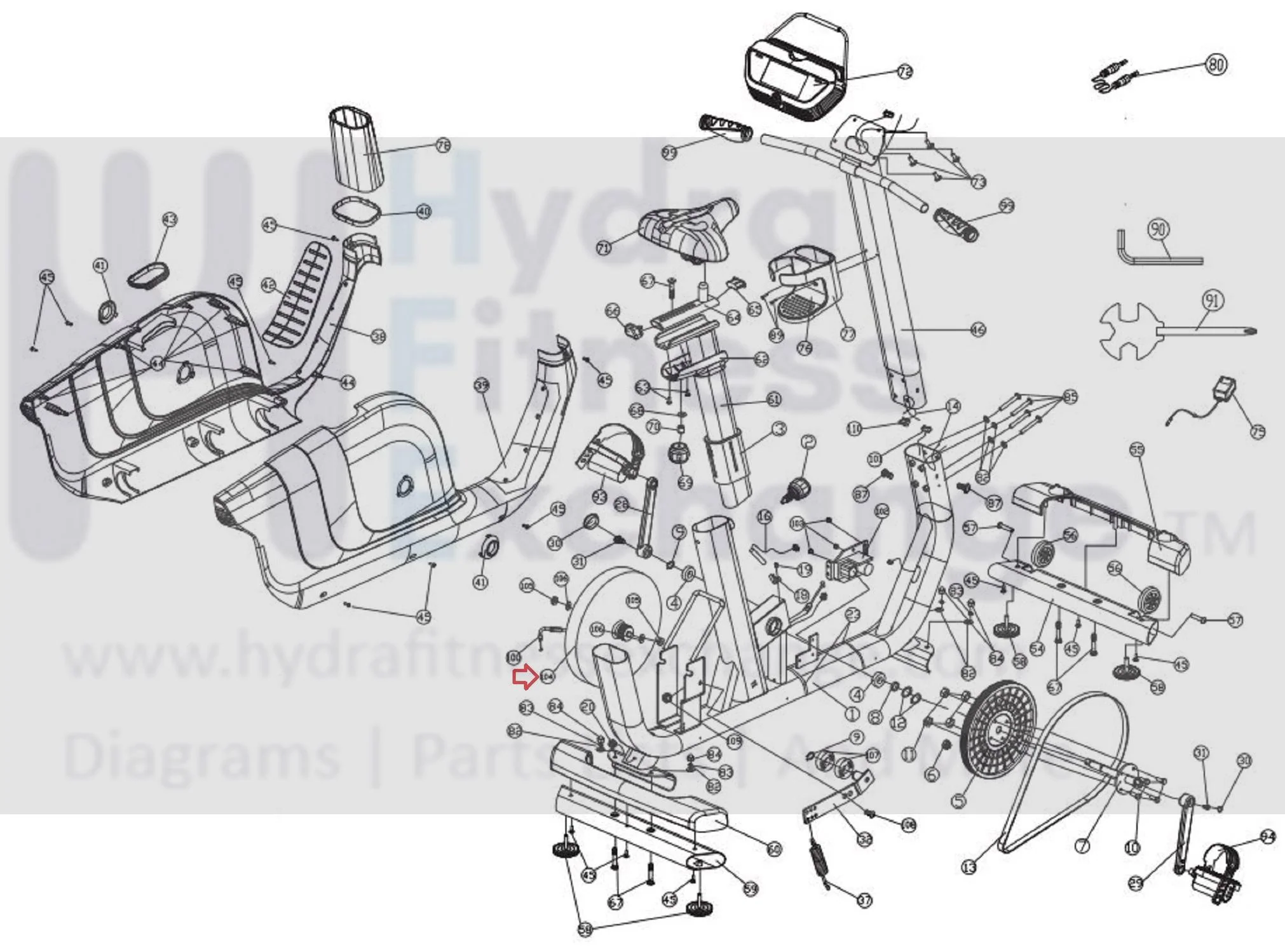 Horizon Fitness Comfort U - CB037 Stationary Bike Magnetic Brake Flywheel Assembly 1000324678 - Image 2