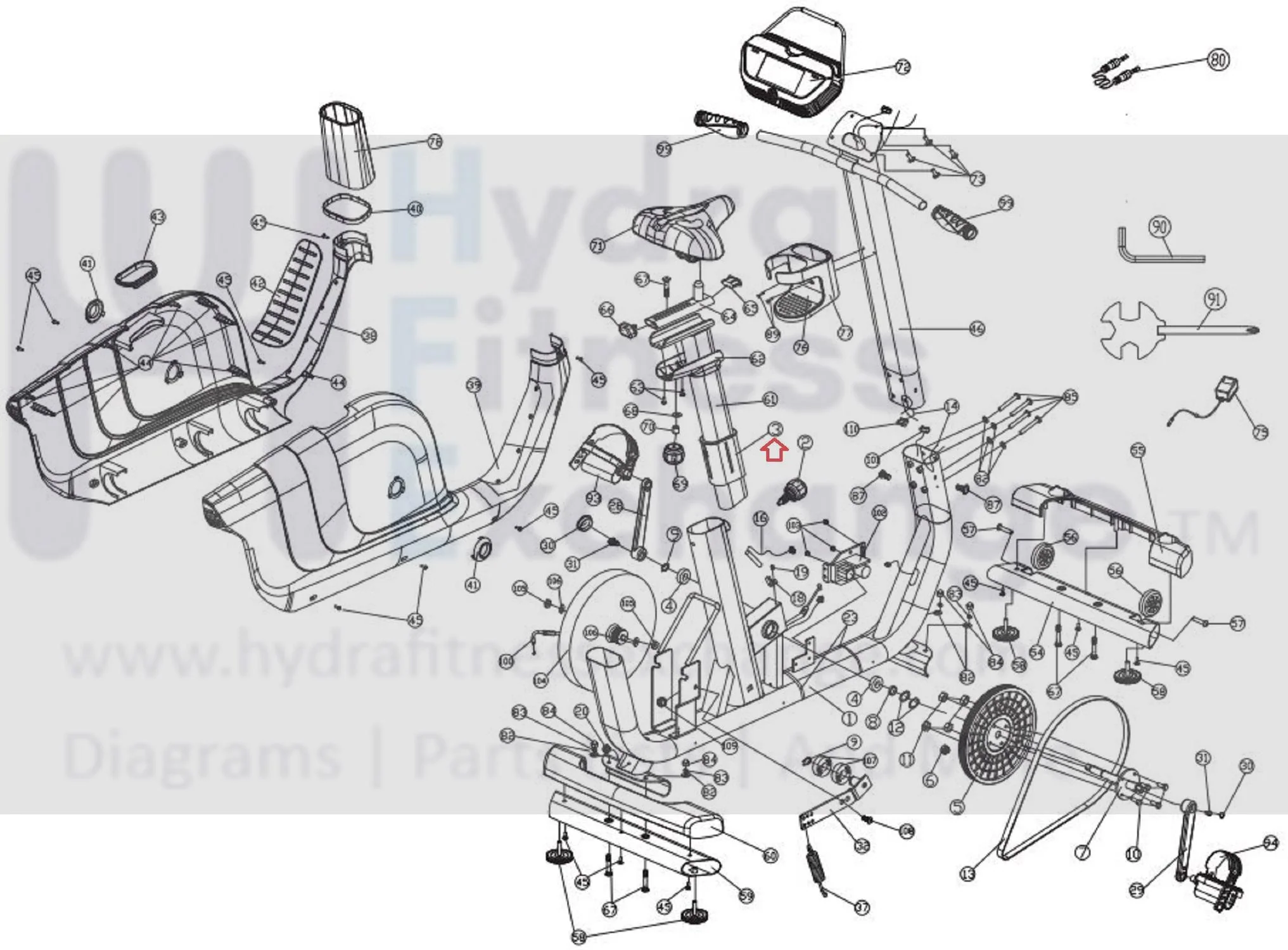 Horizon Fitness Comfort U - CB037 Stationary Bike Seat Inner Bushing 1000324600 - Image 2