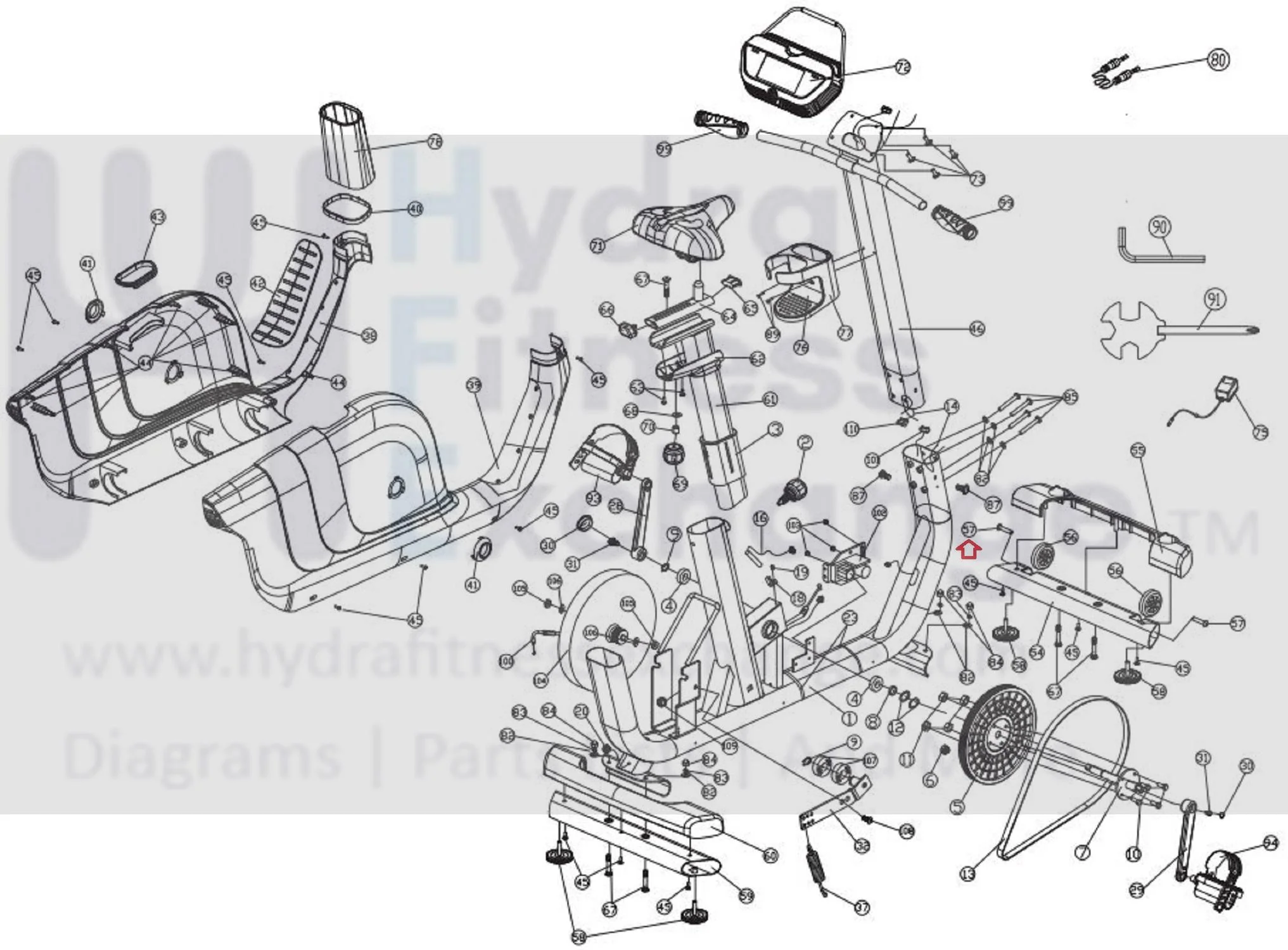 Horizon Fitness Comfort U - CB037 Stationary Bike Truss Hex Screw 1000324640 - Image 2