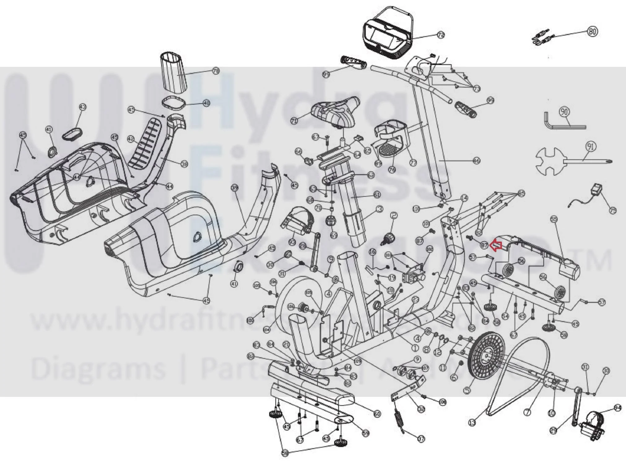 Horizon Fitness Comfort U - CB037 Stationary Bike Truss Hex Screw 1000324668 - Image 2
