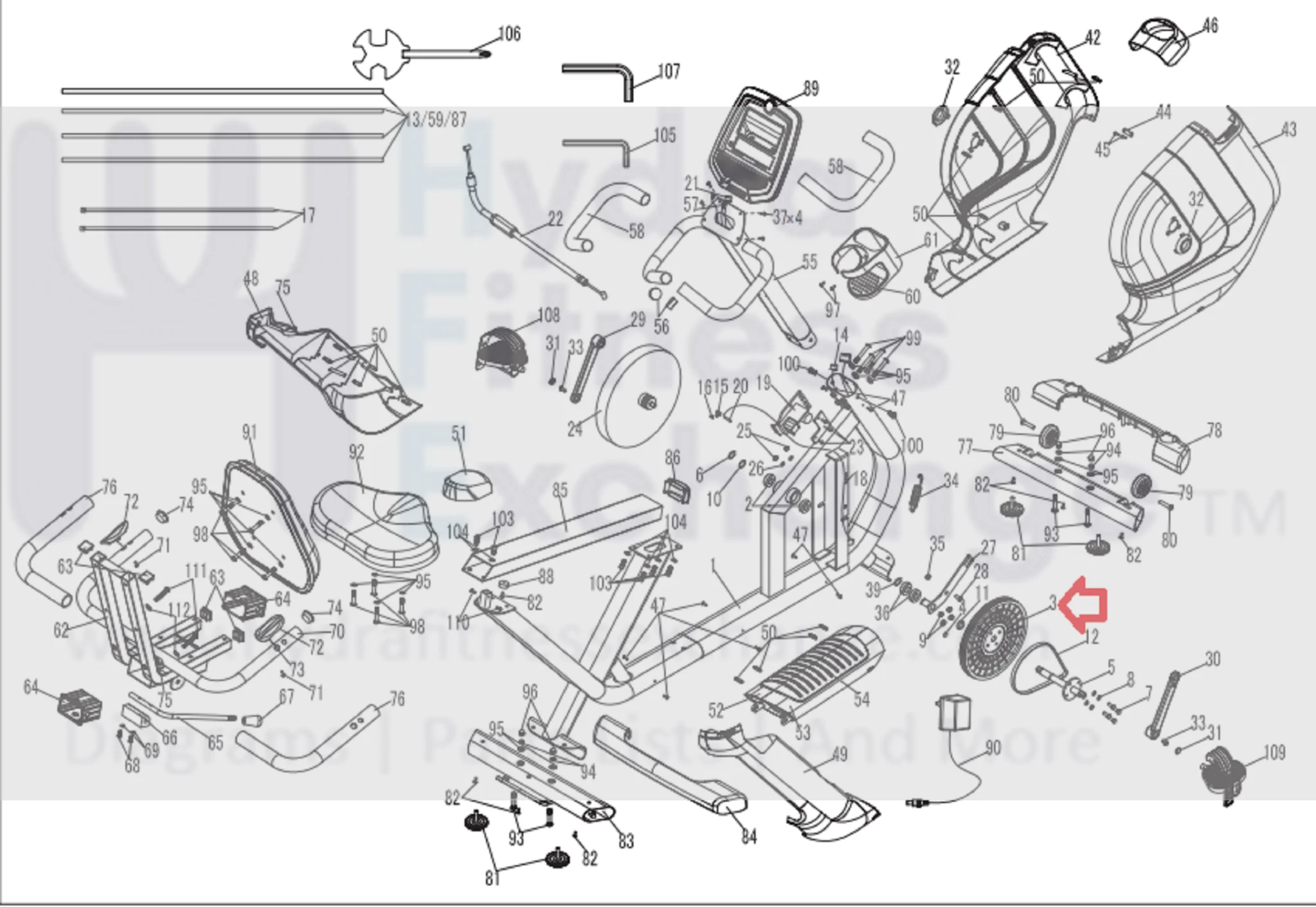 Horizon Fitness Comfort U R - RB013 CB037 Stationary Bike Flywheel Pulley 1000328933 - Image 2